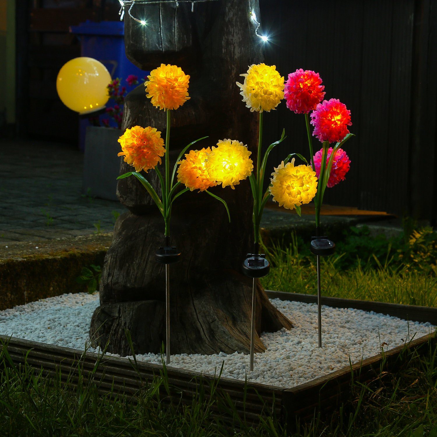 MARELIDA LED Solarleuchte LED Gartenstecker bis rosa 3000K) Garten, LED Classic, Blume (2100K warmweiß Solar Lichtsensor Solarleuchte