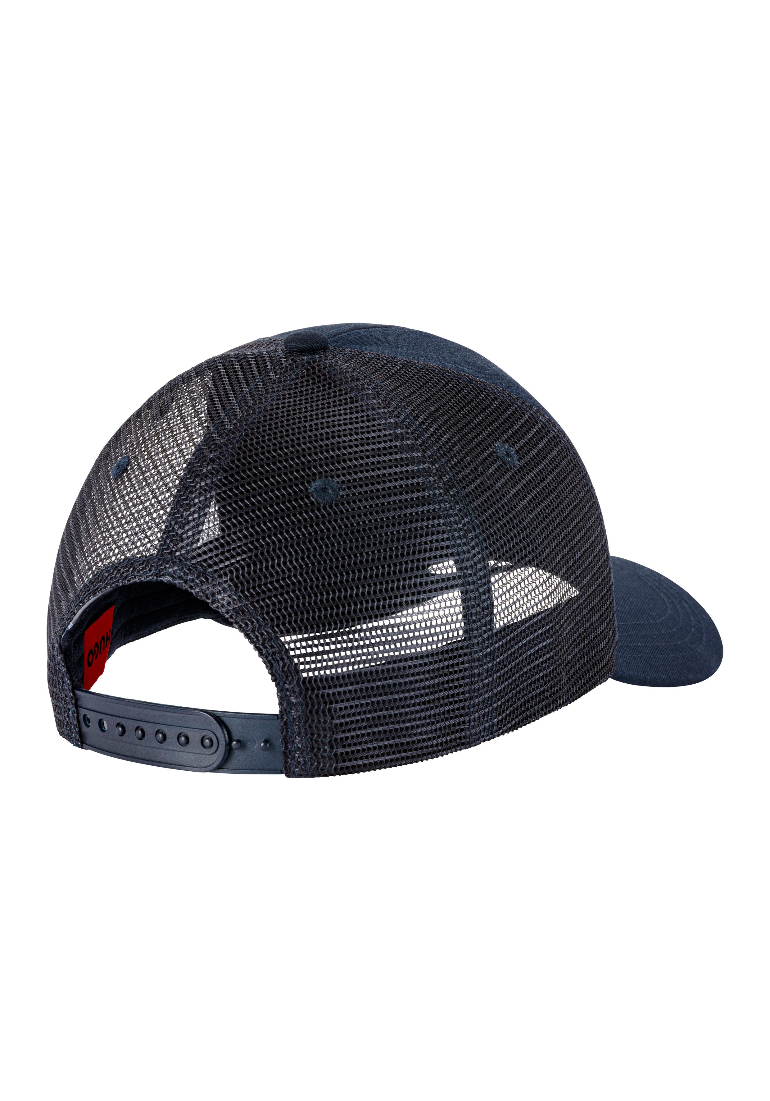 HUGO Fitted Cap Marsel-Trucker aus Twill & Mesh mit 3D Logostickerei, unisex
