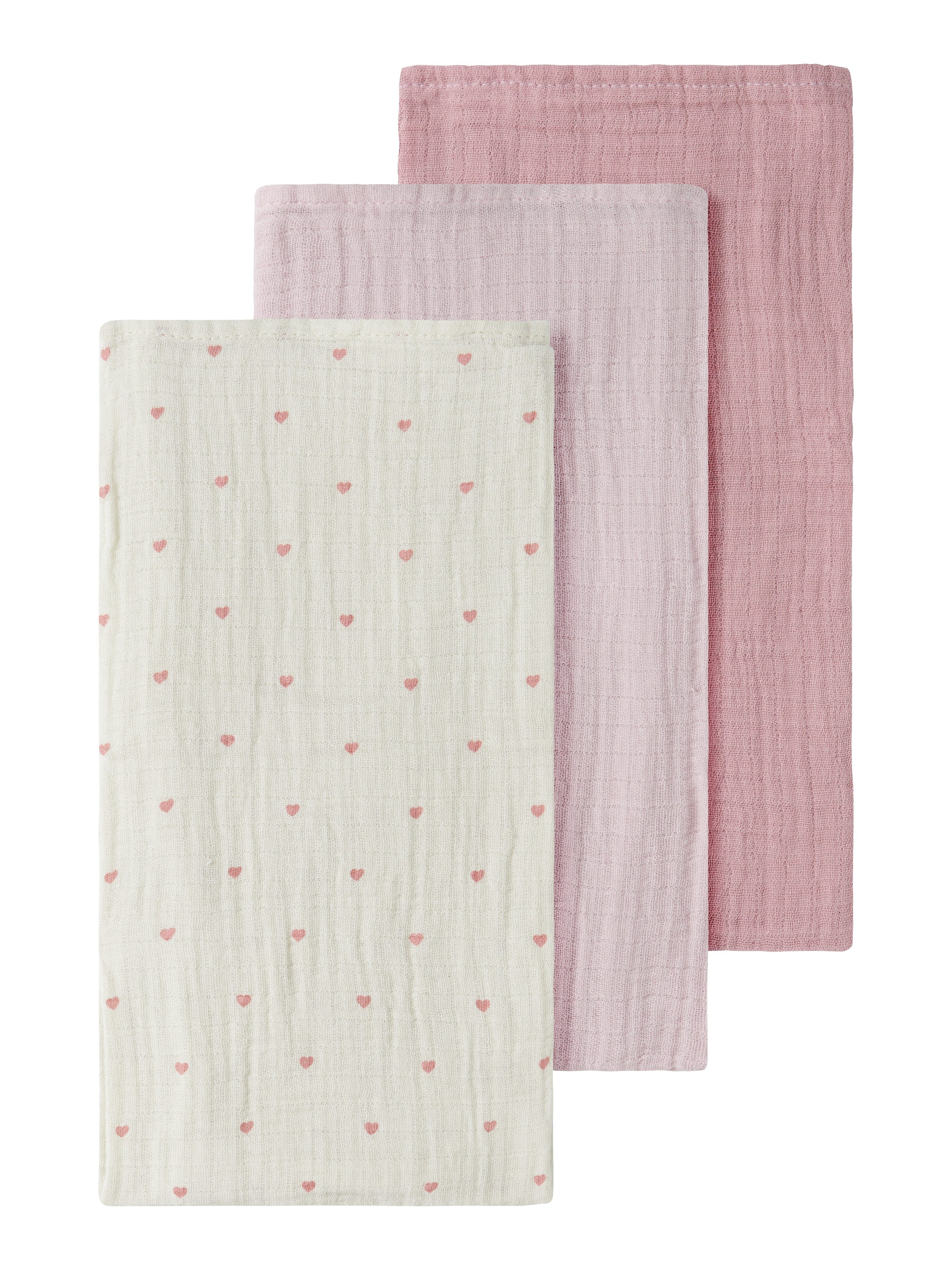 Lil' Atelier Multifunktionstuch NBNISLEYS 3PACK NAPPIES LIL NOOS, (Packung, 3-St), aus Baumwolle, bequeme Passform, mit Blumenmuster und Uni-Look