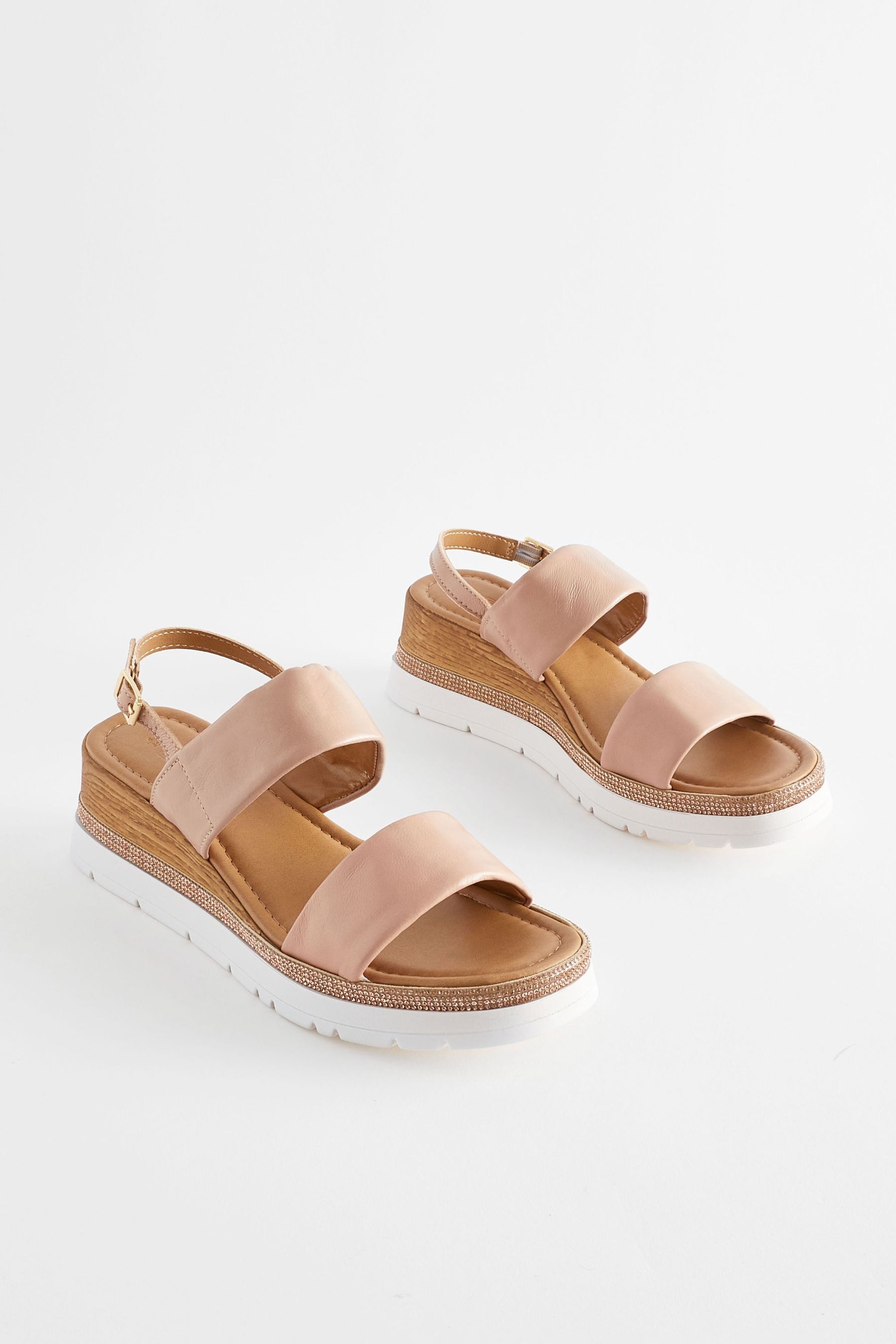 Next Forever Comfort® Ledersandalen mit Bling Keilsandalette (1-tlg) günstig online kaufen