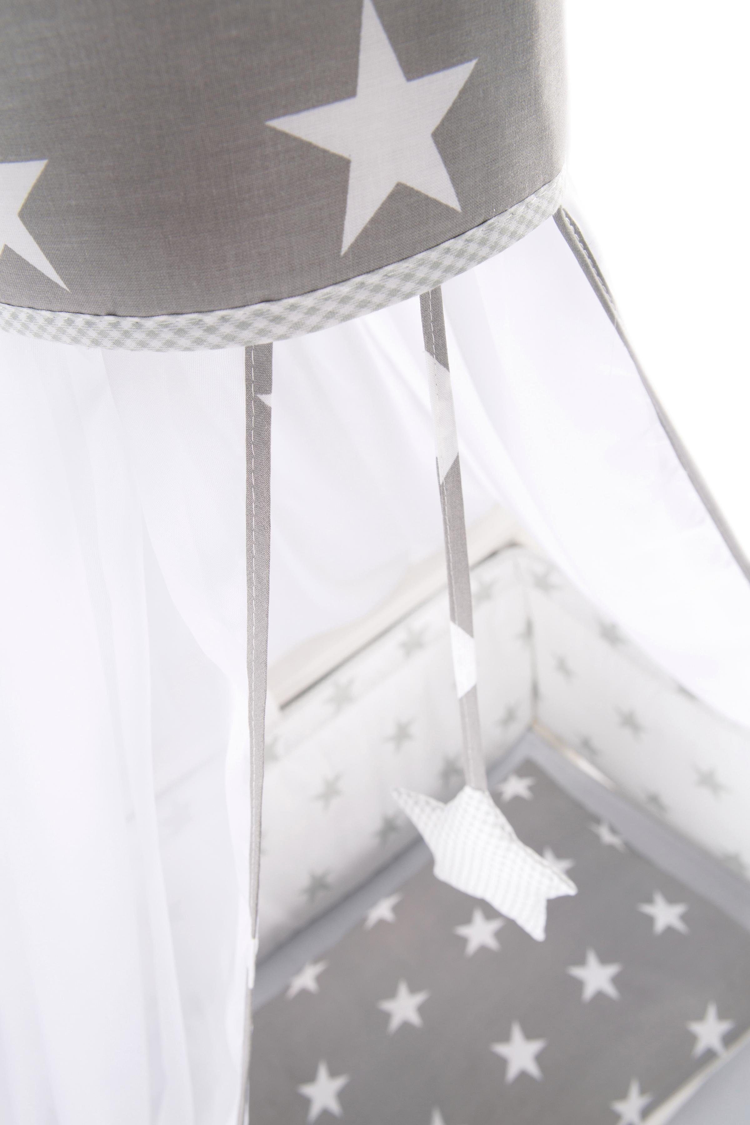 roba® Himmelbettgarnitur Little Stars, wendbar, 4-tlg., mit Bettwäsche, Nestchen und Himmel