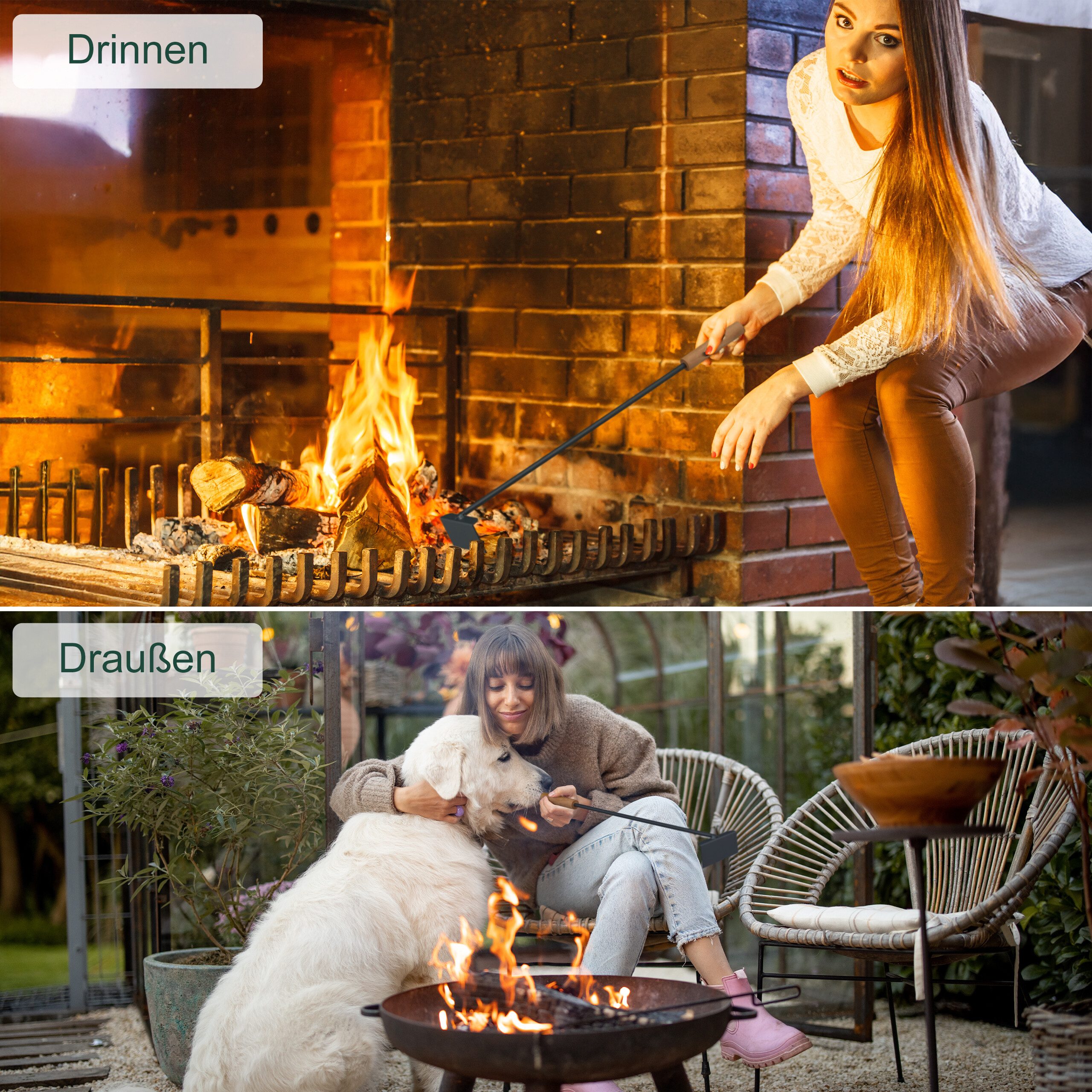 relaxdays Ascheschaufel Aschekratzer mit Holzgriff, (1 St) – Bild 5 von 5