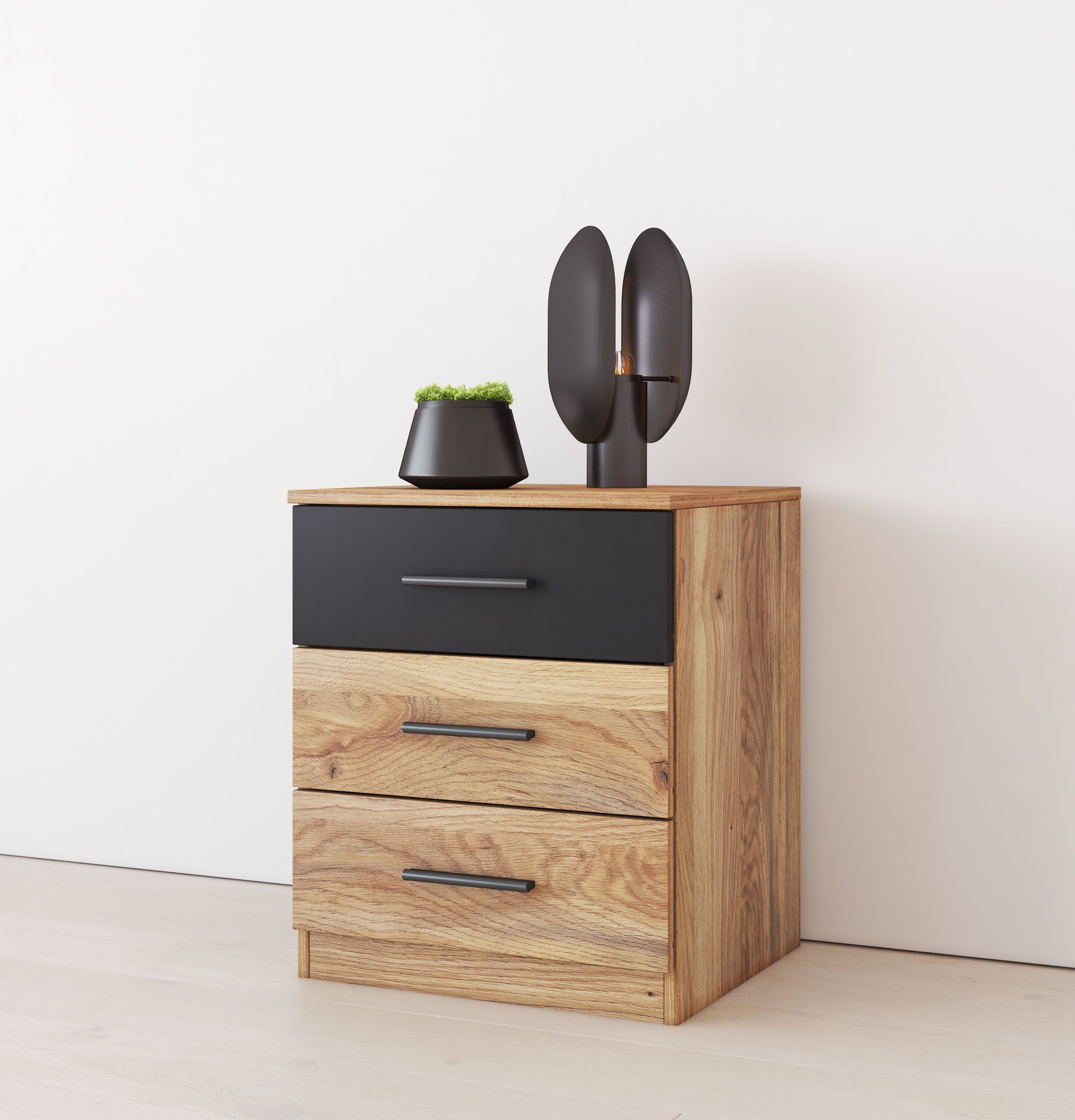 Home affaire Nachtkonsole Faweza,Breite 46 cm, Nachtschrank mit 3 Schublade günstig online kaufen