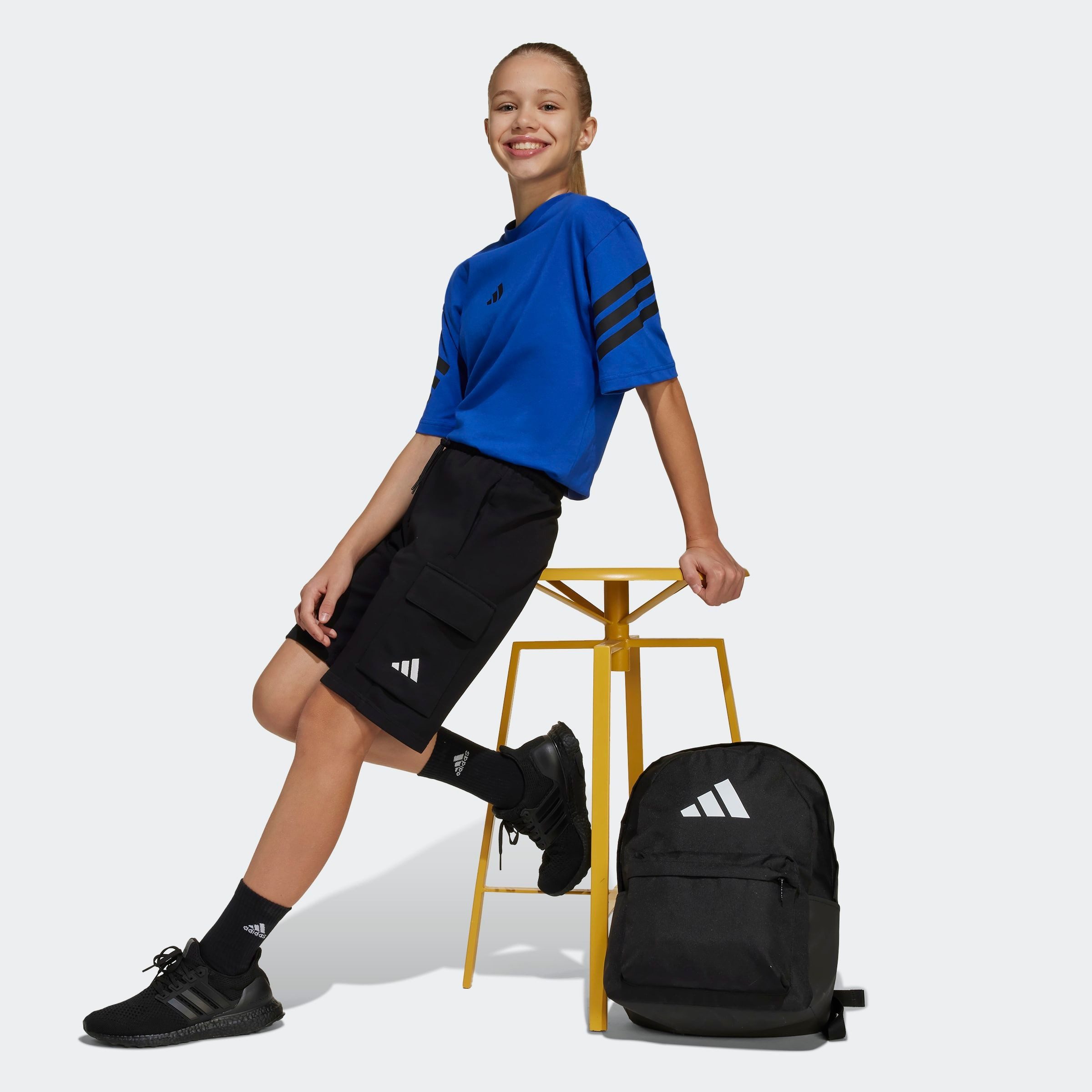 adidas Sportswear Shorts J SL FT C SH für Kinder, mit Gummizug, aus Baumwolle, normal-weite Passform