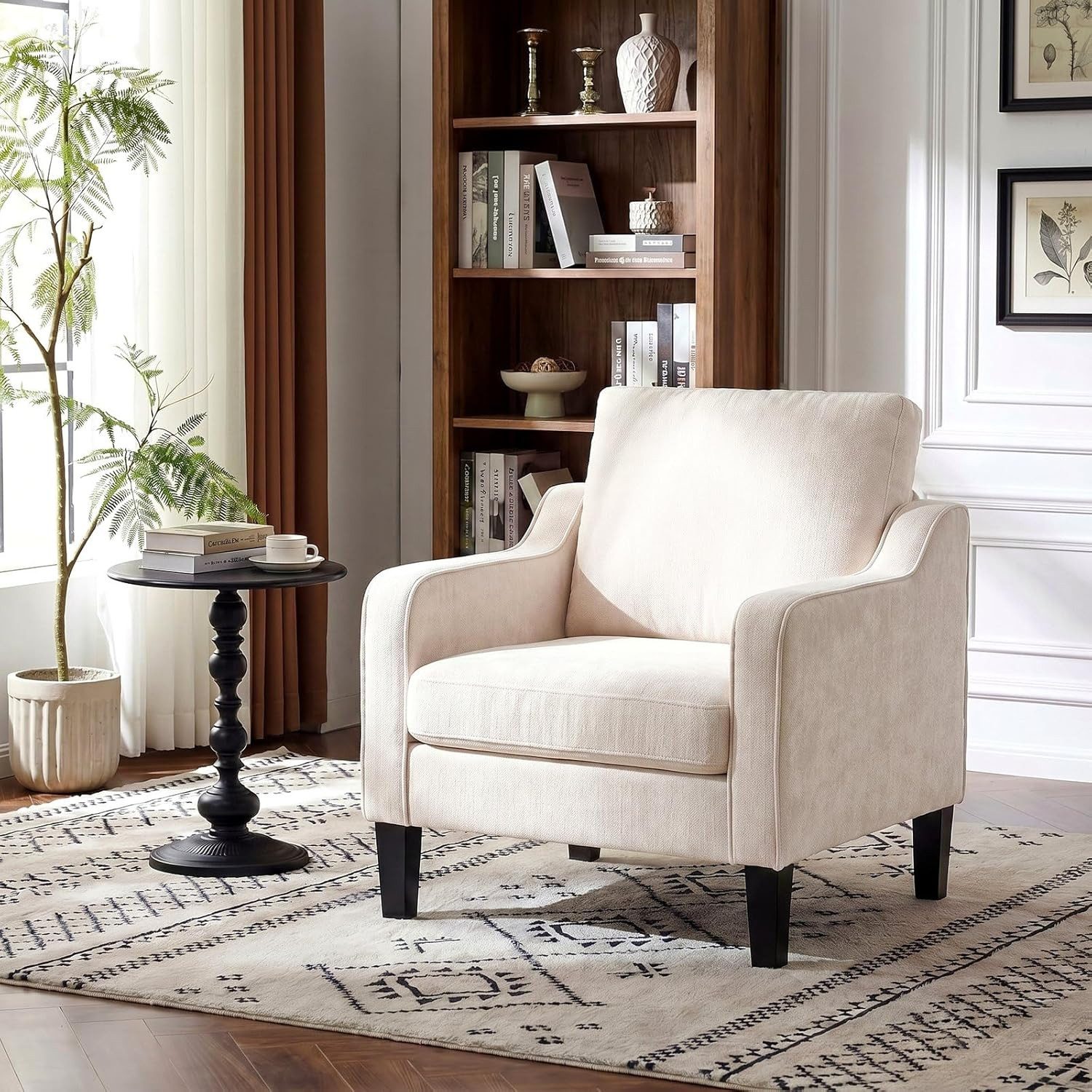 TLGREEN Loungesessel Accent Sessel mit Kissen,Chenille Polstersessel – 75×71×90 cm (Bequemes Einzelsitz-sofa),Lesesessel bequem, fur Wohnzimmer, Büro & Wohnung,Apartment