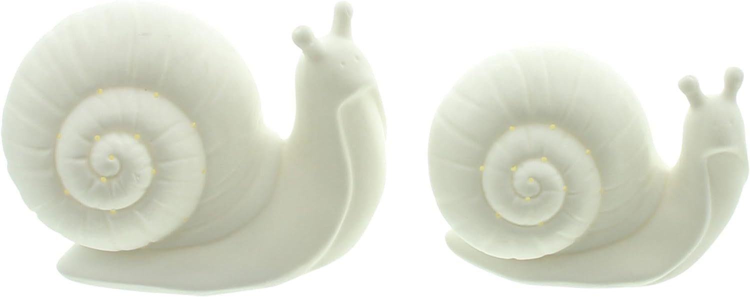 Dekoleidenschaft LED-Dekofigur "Schnecke" aus Porzellan, weiß, Porzellanfig günstig online kaufen