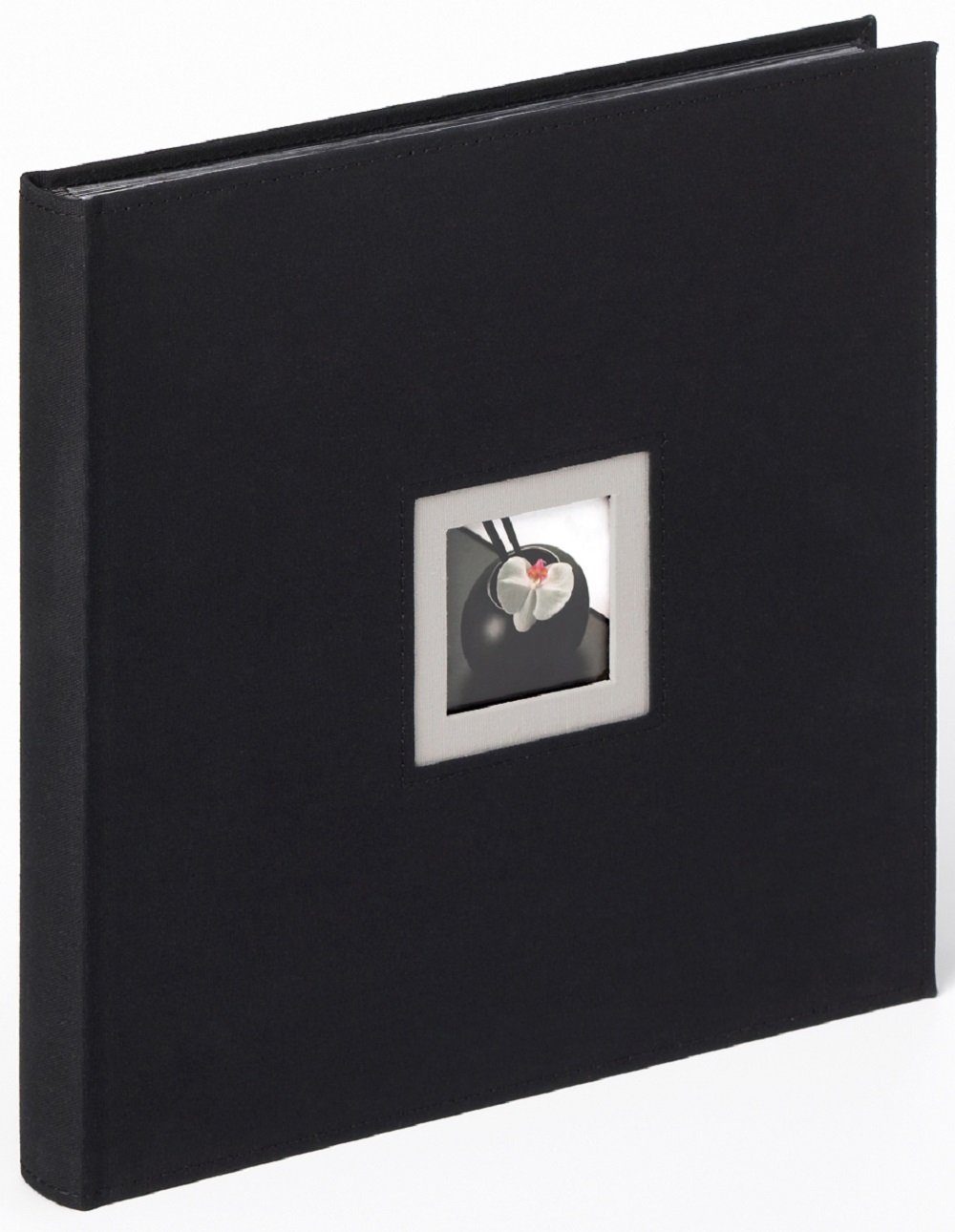 Walther Design Fotoalbum Classicalben Black & White, buchgebundenes Album, Leineneinband mit Steppnaht, Bildausschnitt