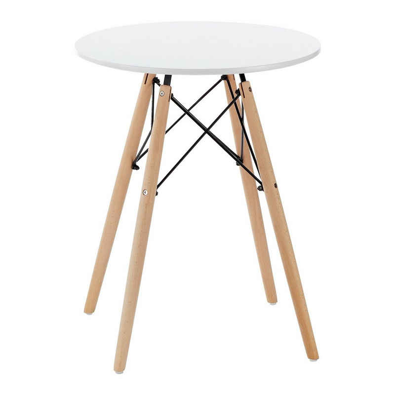 HTI-Living Beistelltisch Tisch rund weiß, klein (Stück, 1-St., 1 Beistelltisch), Ablagetisch rund Dreibein Blumenhocker