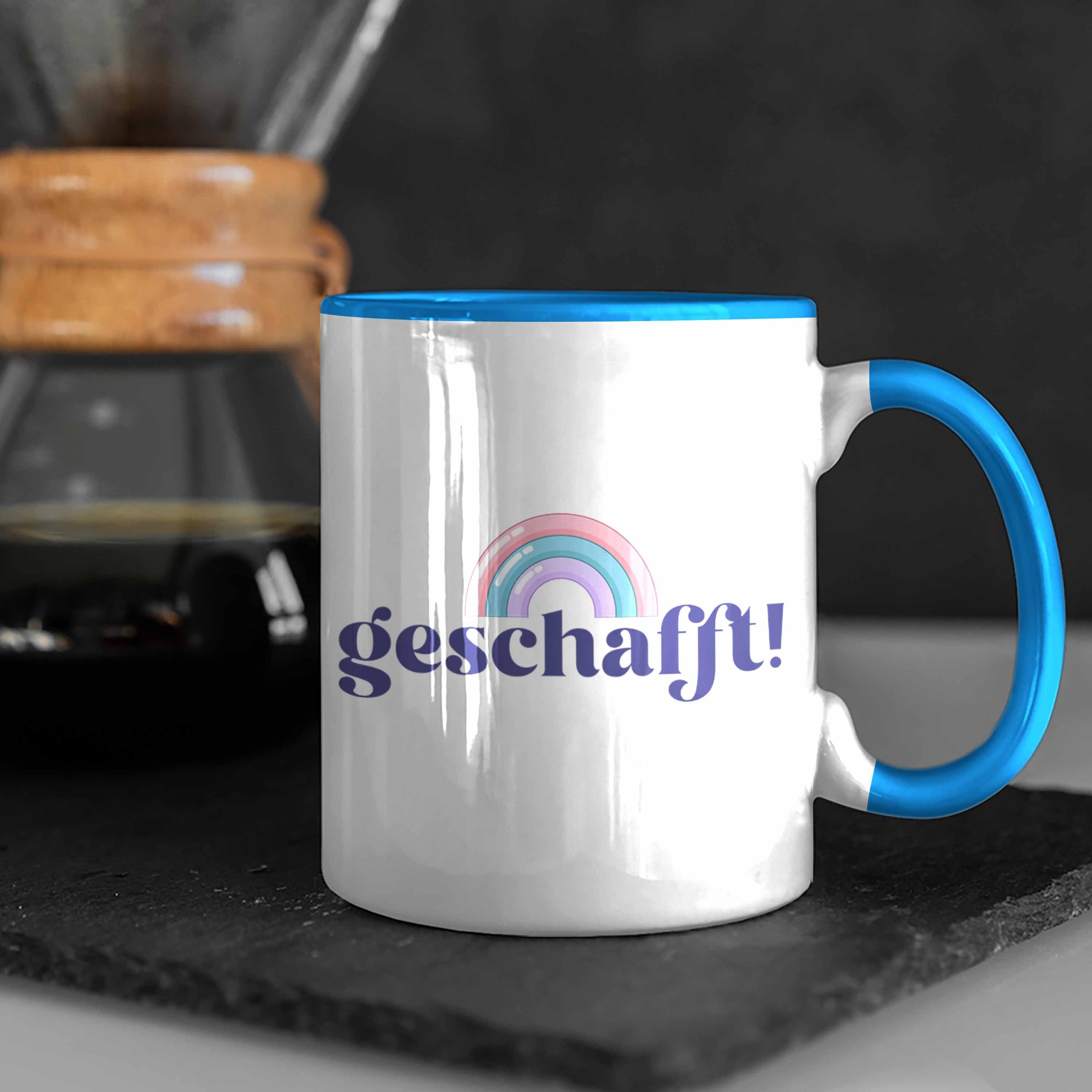 Blau Geschafft Trendation Geschenk Ausbildung Trendation Bestanden Abi - Bachelor Master Geschenkidee Tasse Tasse