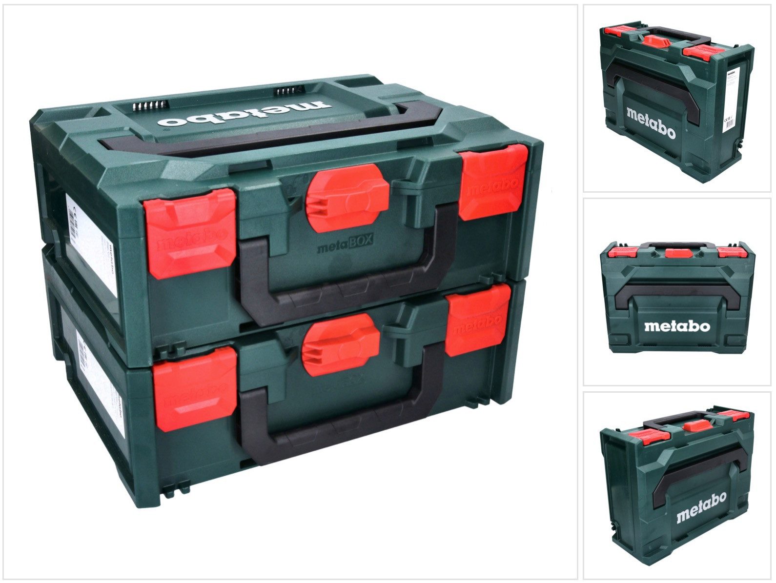 metabo Werkzeugkoffer metaBOX 145 Set 2x System Werkzeug Koffer Stapelbar 396 x 296 x 145 m