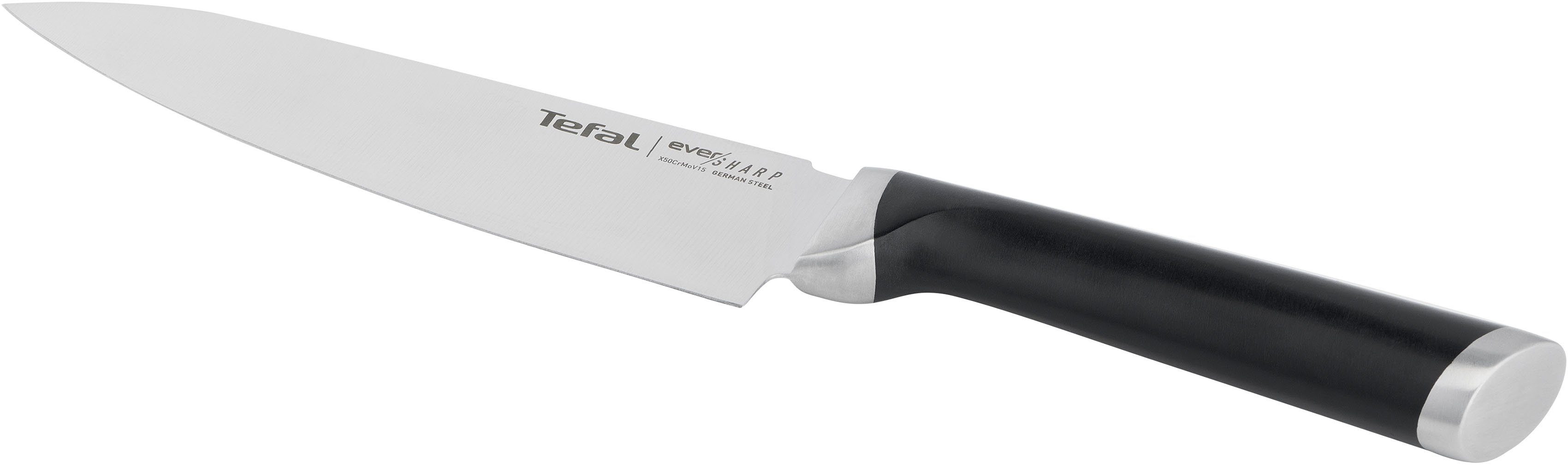 Tefal Kochmesser K25690 Ever Sharp, inkl. Messerschärfer, Edelstahl, exklusive Schleiftechnologie