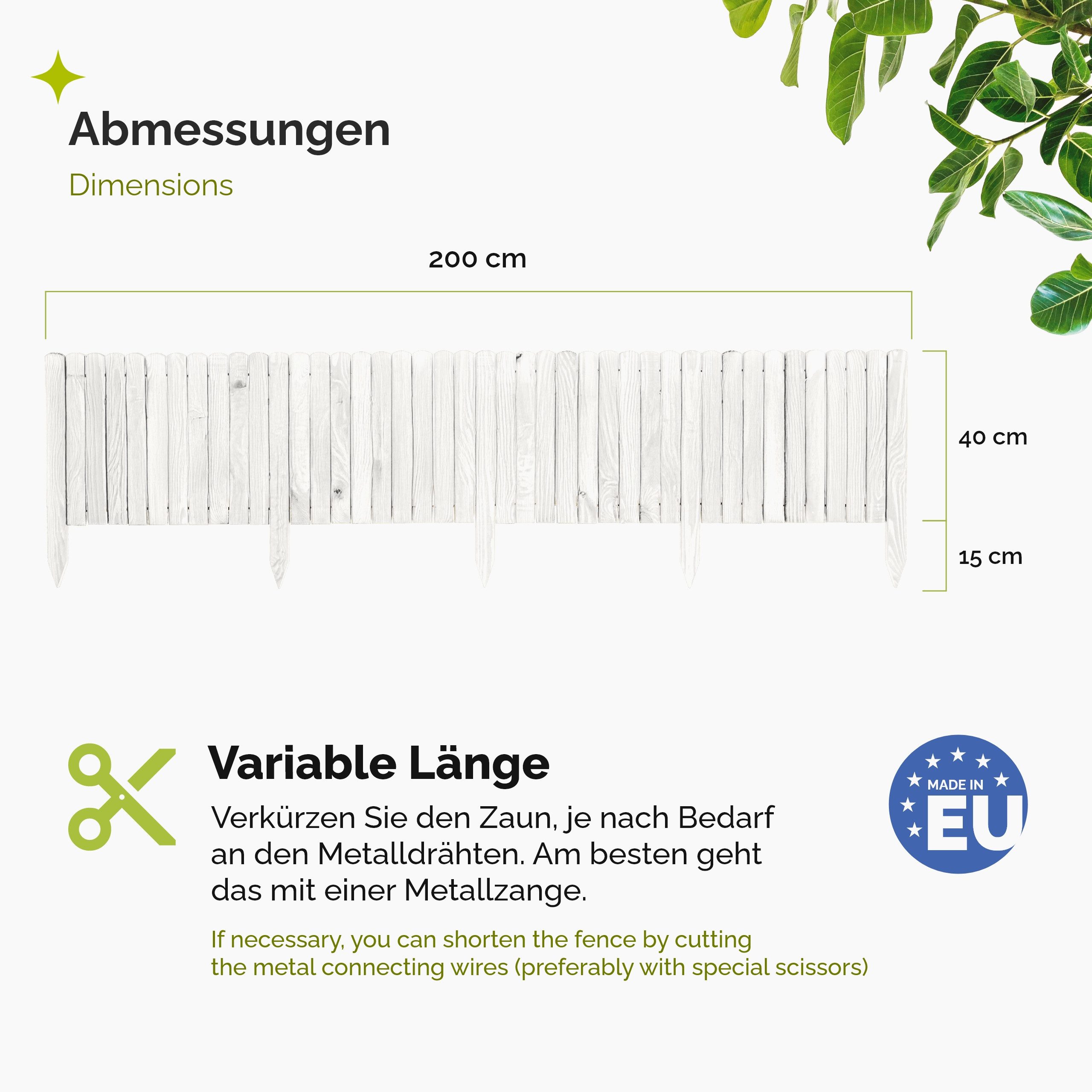 Garronda Zaun Rasenkante Holz Beeteimfassung 200 günstig online kaufen