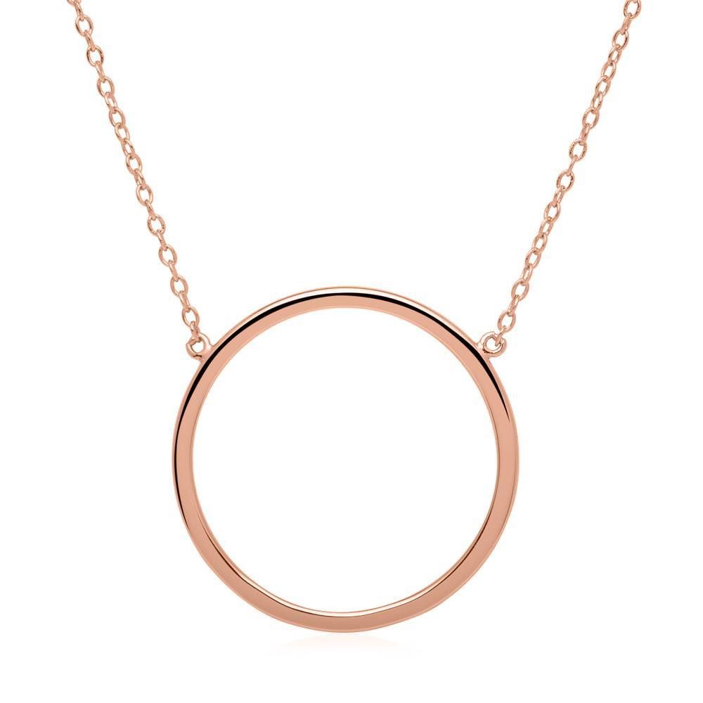 Unique Silberkette Halskette Kreis 925er Silber rosévergoldet