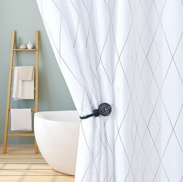Coonoor Duschvorhang Badewanne Anti-Schimmel Wasserdichter Breite 150 cm, 100% Polyester, waschbar