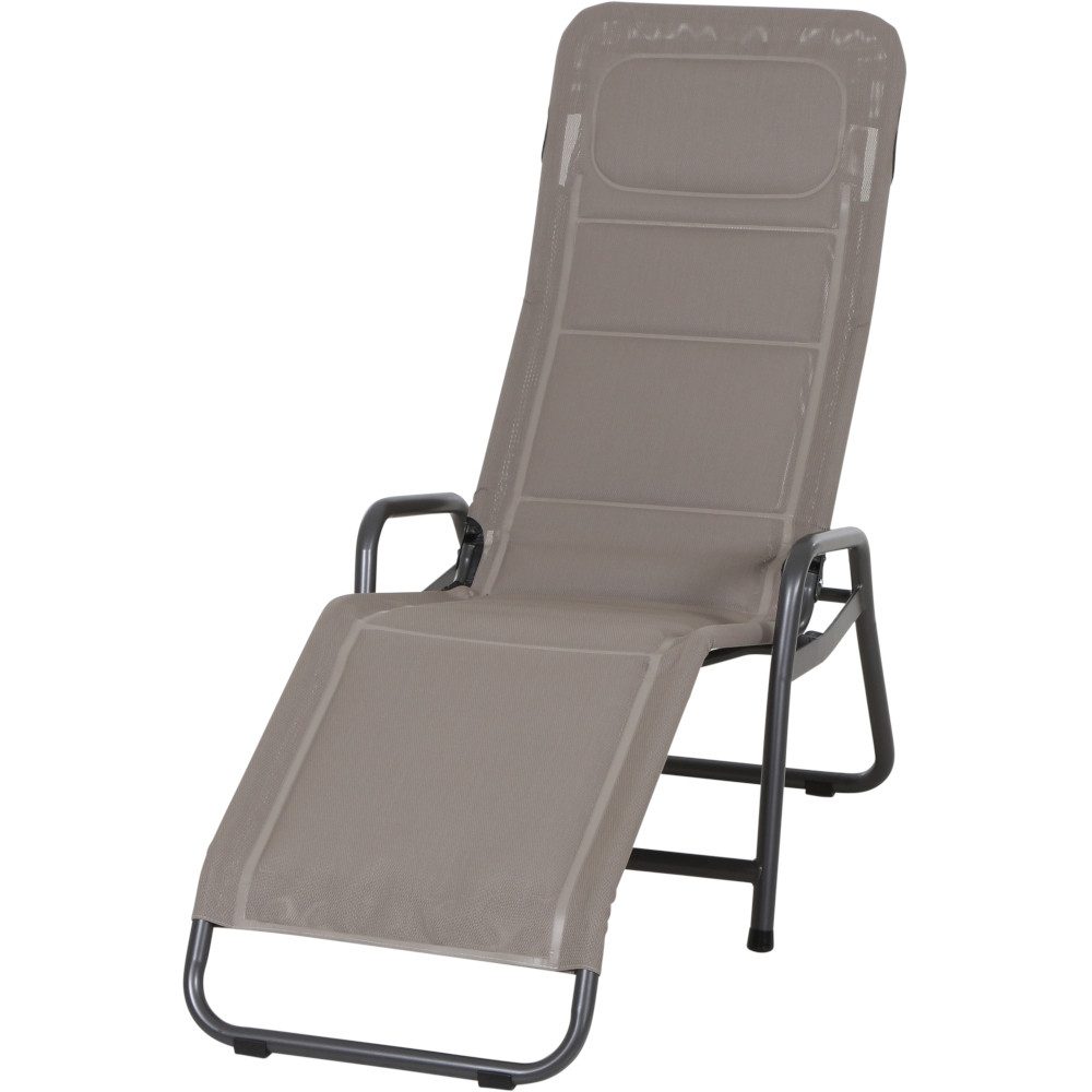 Gartentrends Relaxliege FANO, in taupe, - 150x112x71cm (BxHxT)