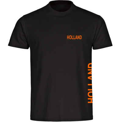 multifanshop T-Shirt Kinder Holland - Brust & Seite - Boy Girl