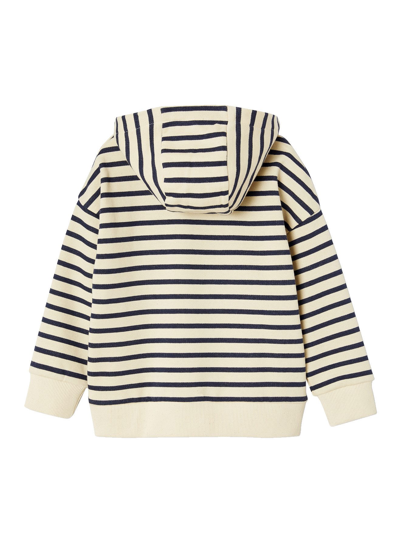 vertbaudet Fleecepullover Gestreiftes Jungen Kapuzensweatshirt