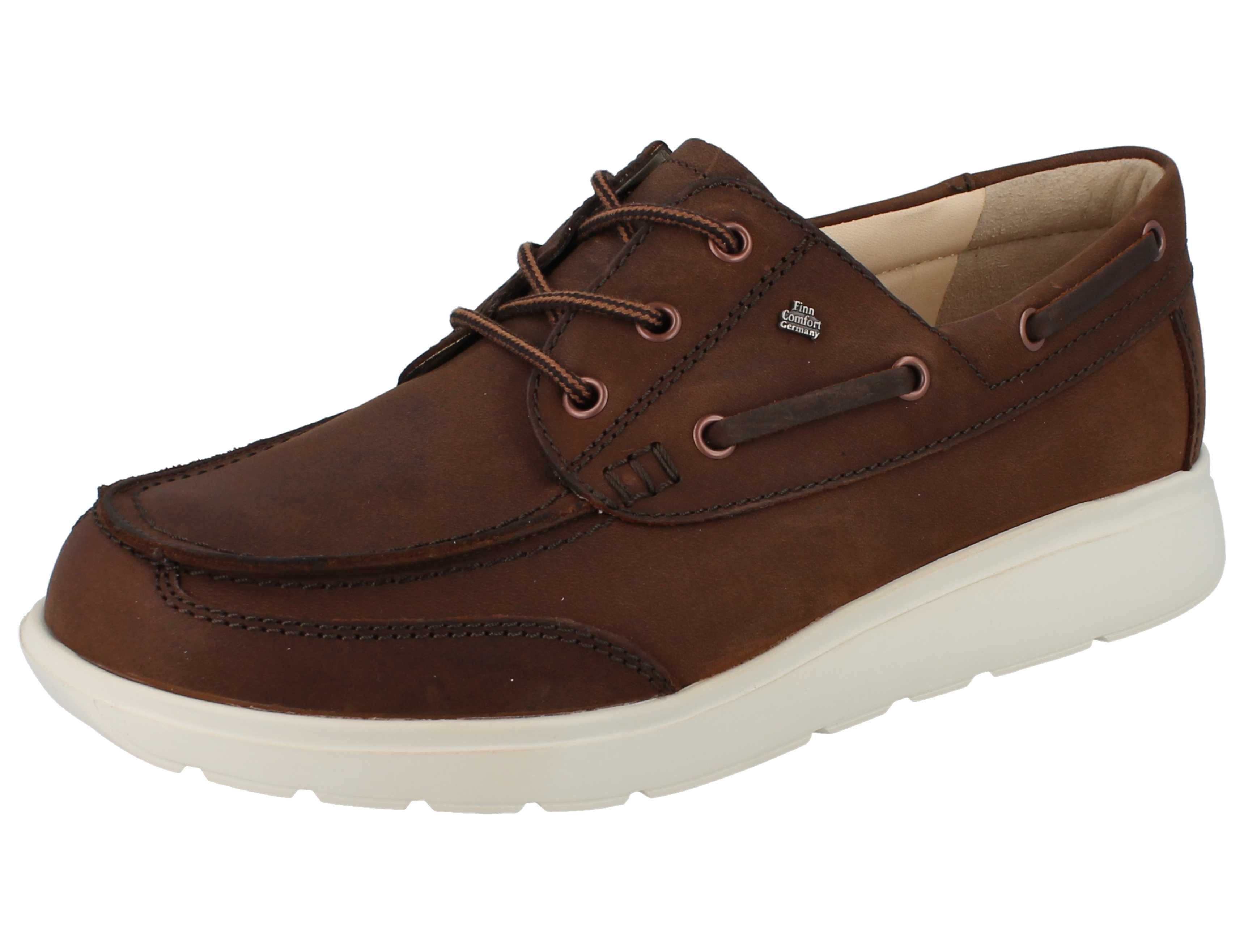 Finn Comfort FINN COMFORT Sucre Herren Bootsschuhe braun gefettetes Nubukleder - Schnürschuh Wechselfußbett