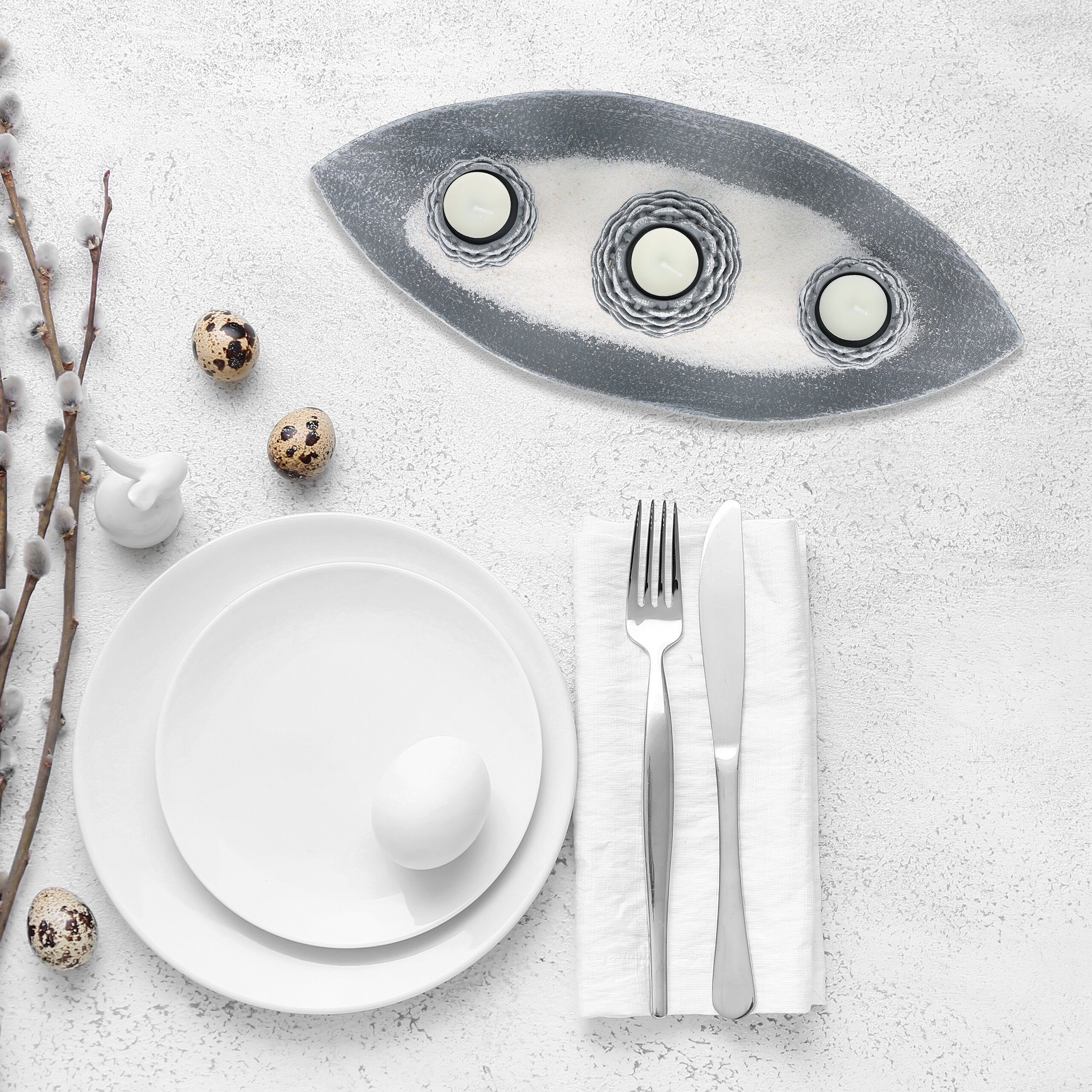 relaxdays Teelichthalter mit Tablett Kerzen Deko günstig online kaufen