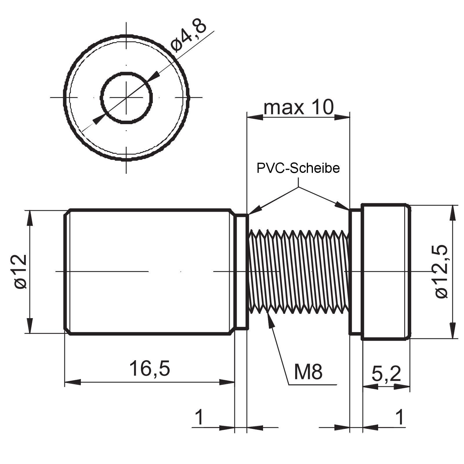 SO-TECH® Winkelbeschlag für (4 Wandmontage St) Glas-Abstandshalter schraubbar