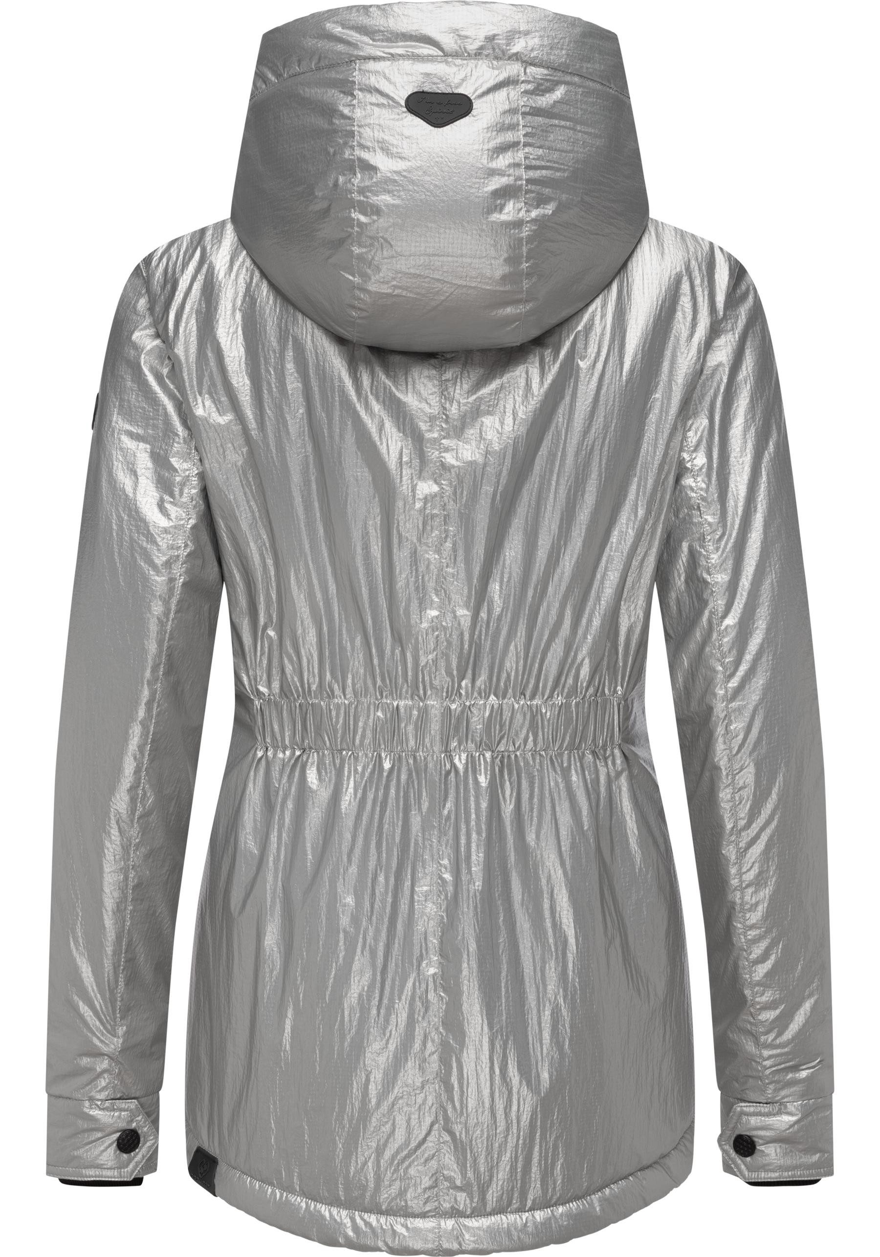 Ragwear Winterjacke Monadde Bling Glänzende warme Jacke mit Kapuze – Bild 4 von 5