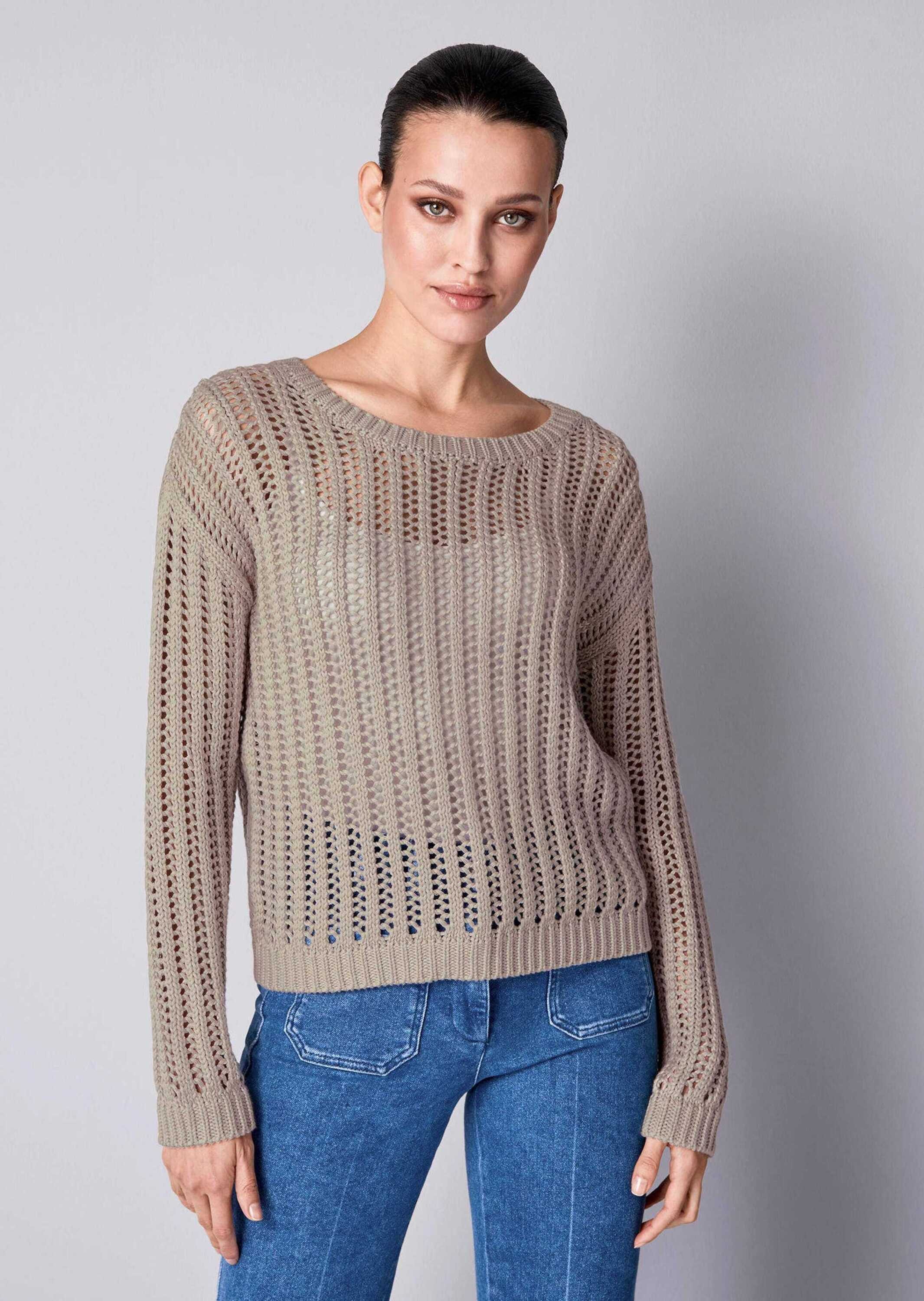Strickpullover Pullover mit Lochstrickmuster