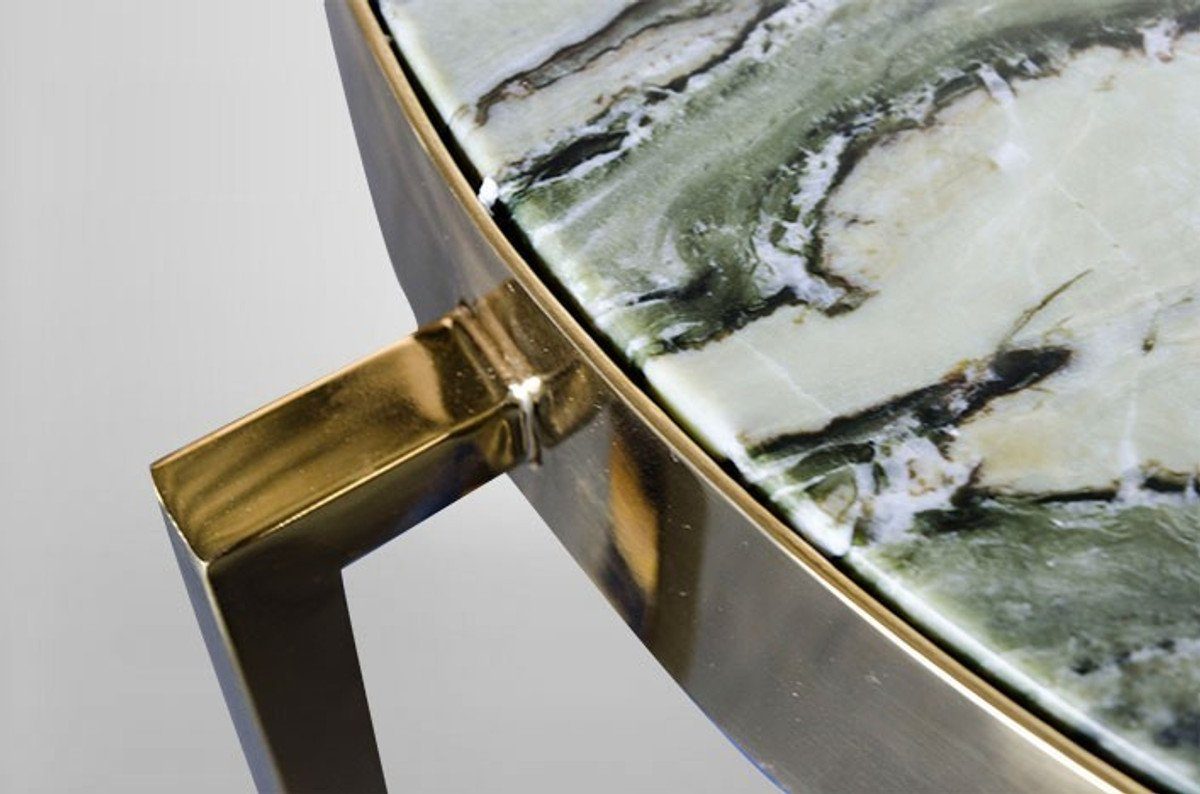 Jugendstil Tisch Casa Deco Gold Metall cm- 65 Art x 65 Möbel - Beistelltisch Blumentisch Marmor Beistelltisch Padrino /
