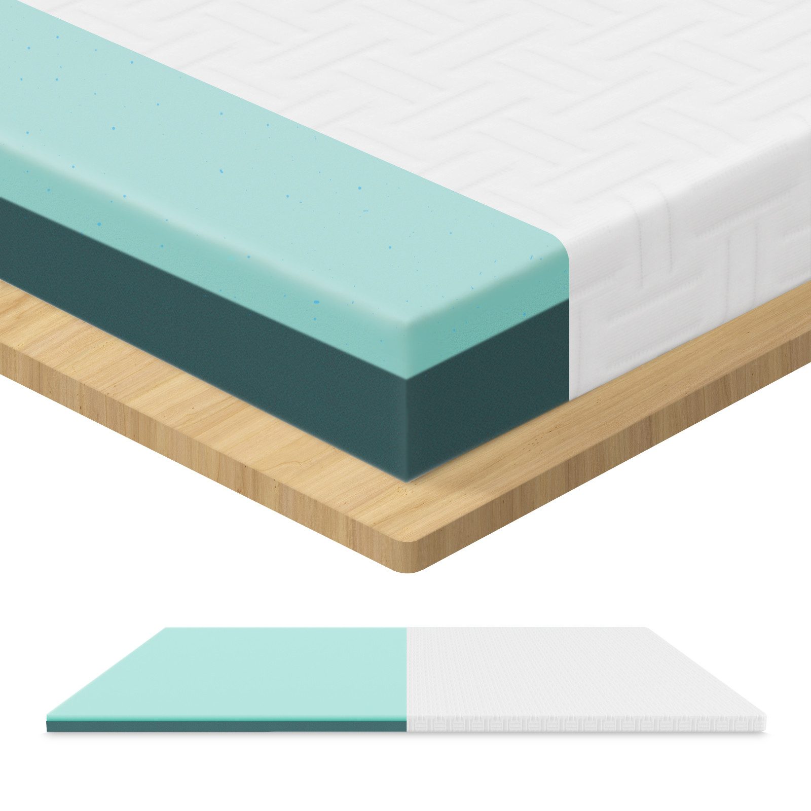 ROYGBIV, Topper Matratzentopper, Gel Topper für Komfort und Druckentlastung, 5 cm hoch, Bett Topper mit H2/H3 Härte, vielseitiger Mattress Topper