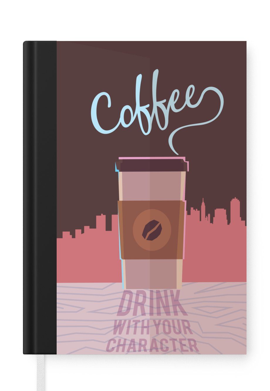 MuchoWow Notizbuch Zitate - Sprichwörter - Kaffee trinken mit deinem Charakter, Journal, Merkzettel, Tagebuch, Notizheft, A5, 98 Seiten, Haushaltsbuch