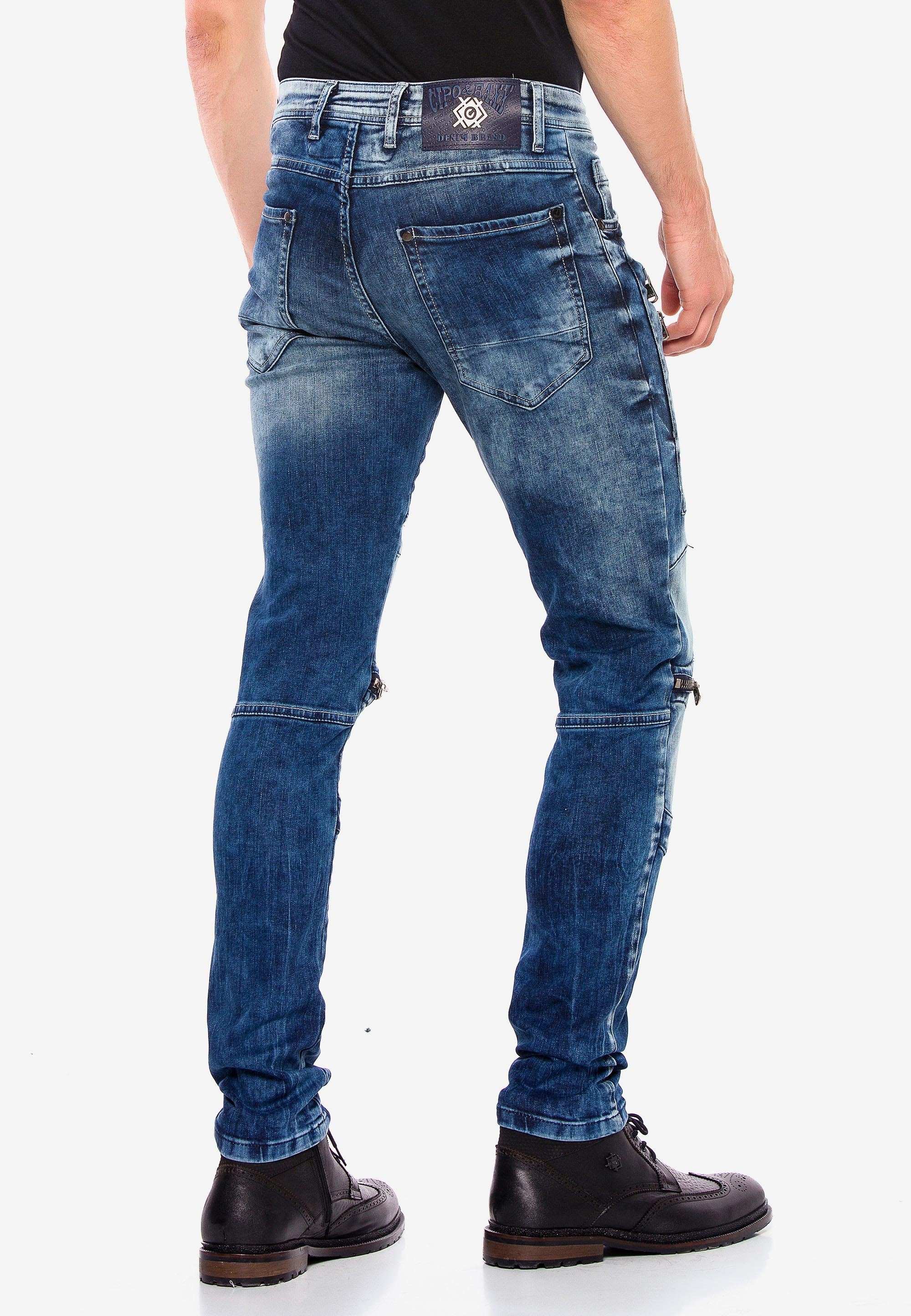Cipo & Baxx Bequeme Jeans Details Straight in Fit modischen mit