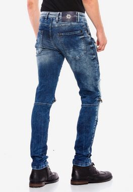 Cipo & Baxx Bequeme Jeans mit modischen Details in Straight Fit