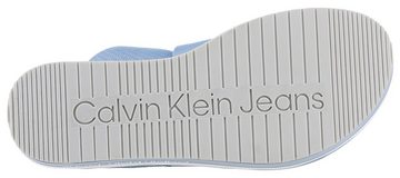 Calvin Klein Jeans FLATFORM SANDAL WEBBING IN MR Pantolette, Plateau, Sommerschuh, Schlappen mit Logoschriftzug