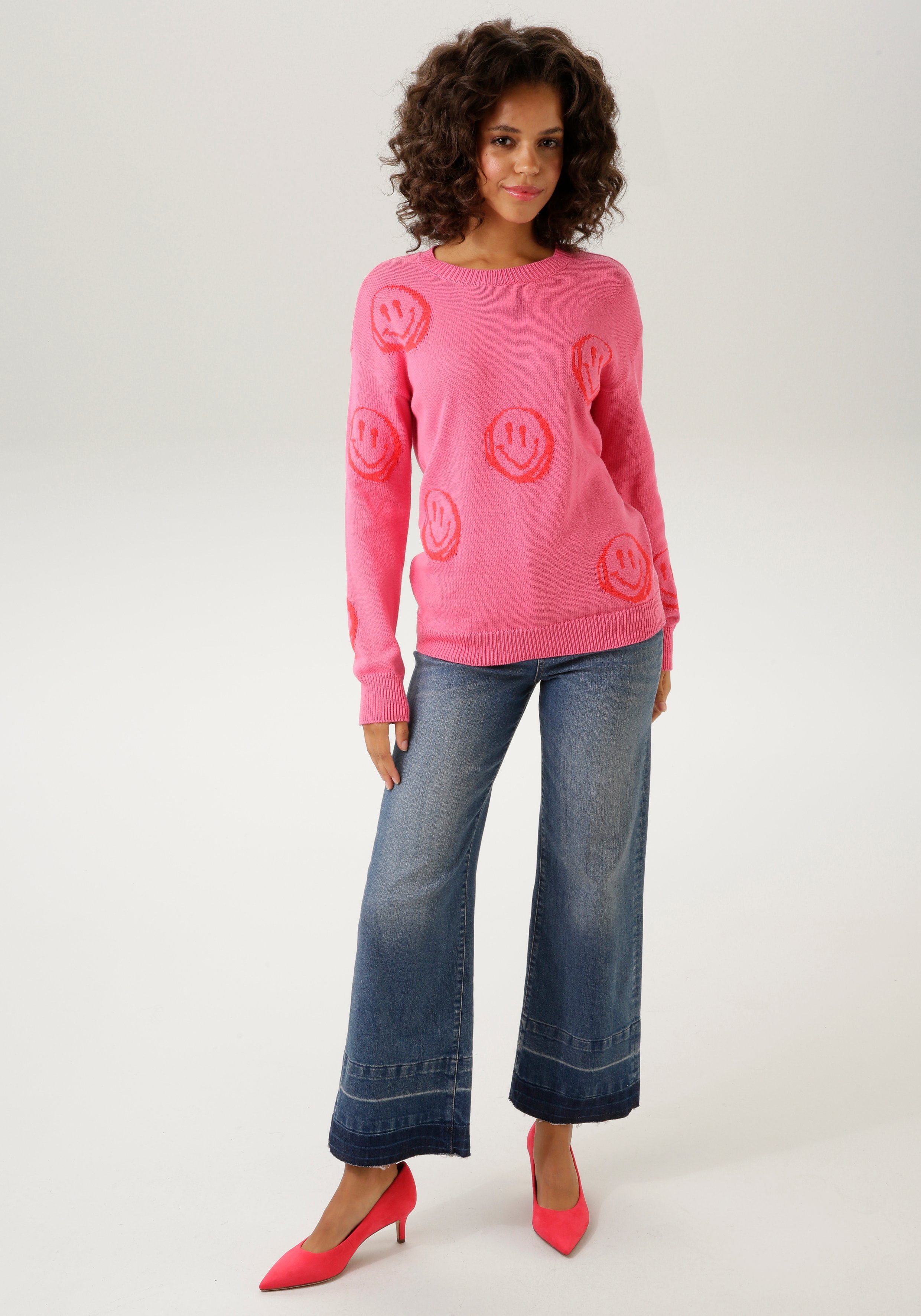 Aniston CASUAL Strickpullover mit eingestrickten Smileys
