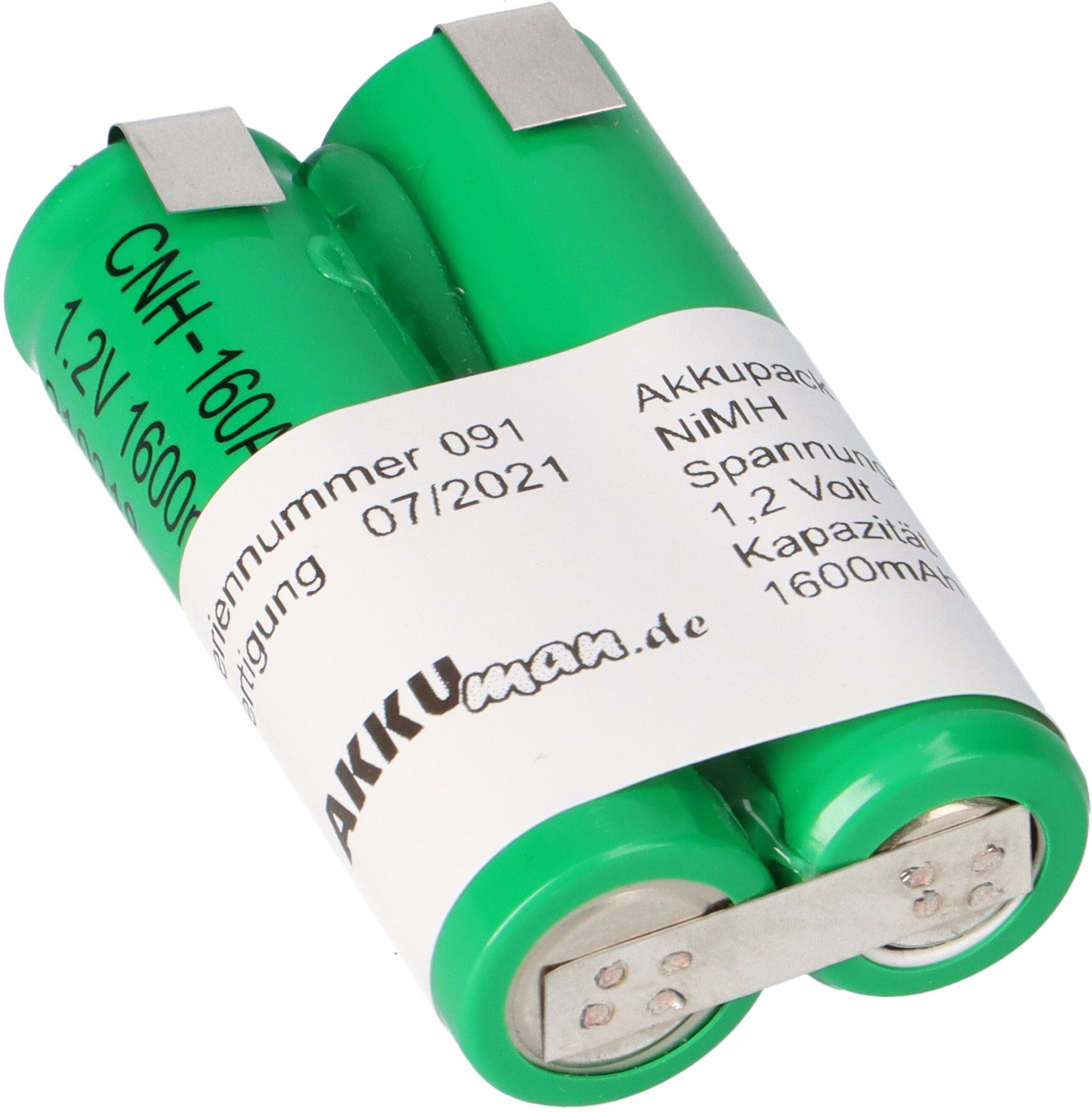 Akkupack 2,4V 1600mAh Spezial Industrie Akku AA Mignon Reihe Lötfahne Akku