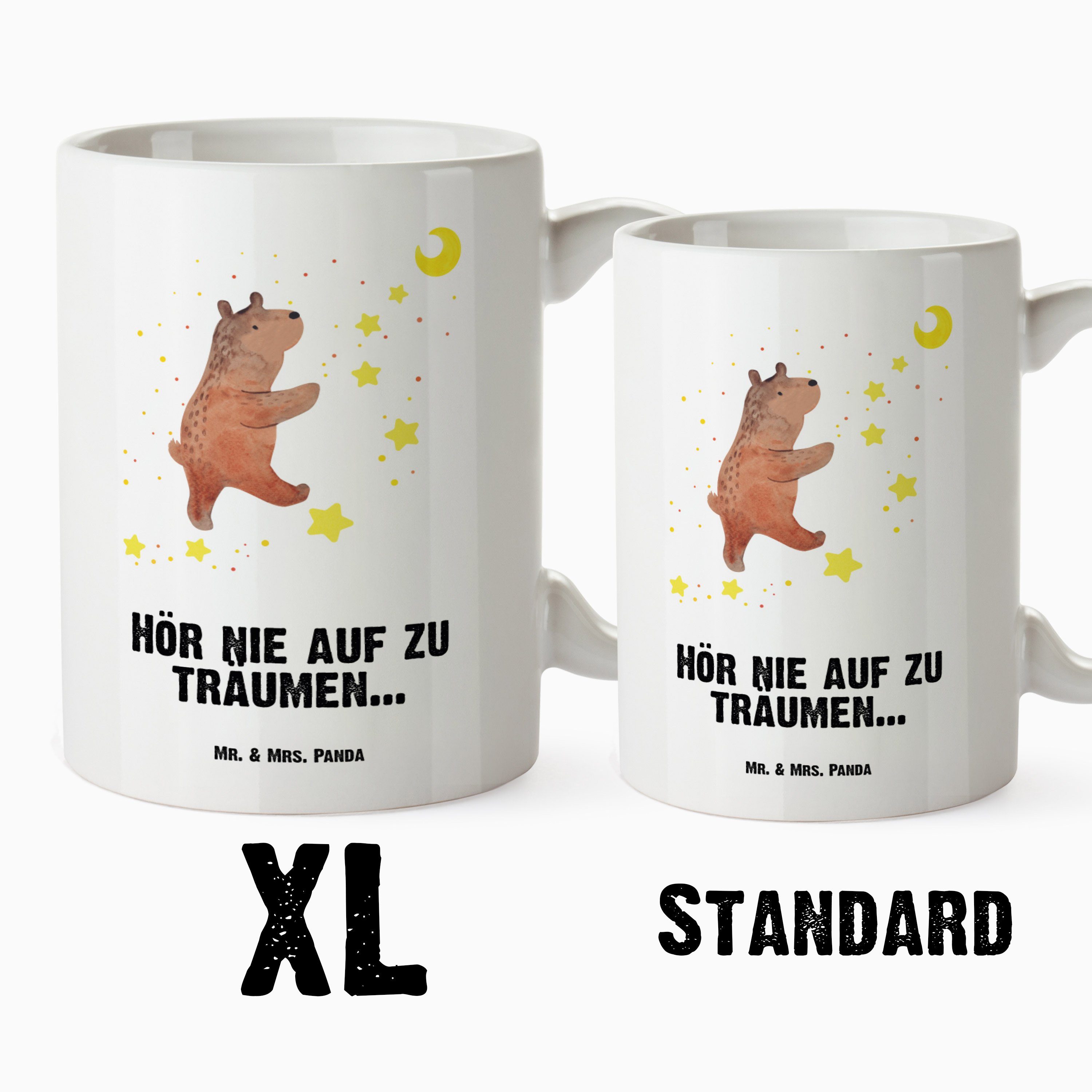 Mr. & Mrs. Träumen, Bär Keramik Tasse Geschenk, XL - Teddybär, Weiß Tasse - Panda Kaffeetasse, Träume Grosse