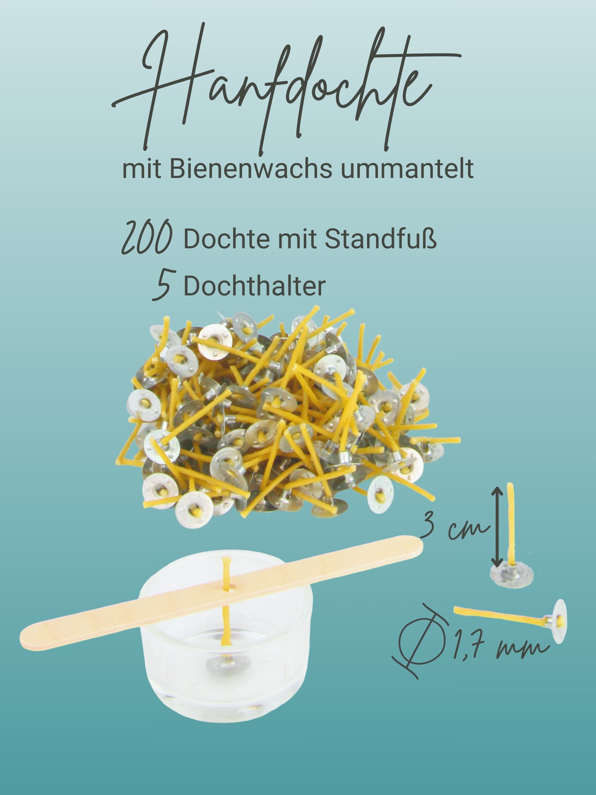 Wachsmann Bienenprodukte Teelicht 200 Kerzendochte, Länge 3 cm - Ø 1,7 mm ( günstig online kaufen