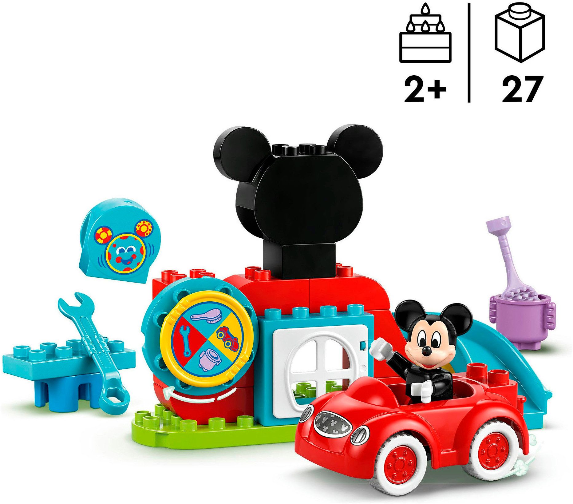 LEGO® Mickys Clubhaus und Auto (10454), LEGO® DUPLO Disney ™ Konstruktionsspielsteine, (27 St), Made in Europe