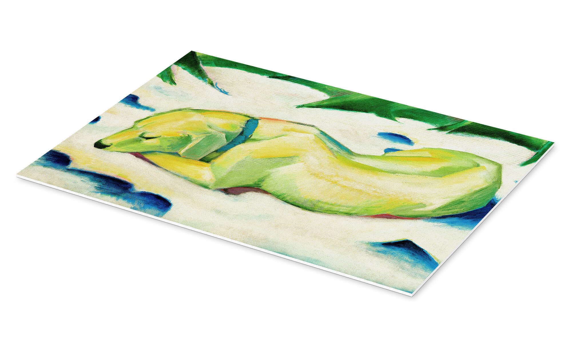 Posterlounge Poster Franz Marc, Liegender Hund günstig online kaufen