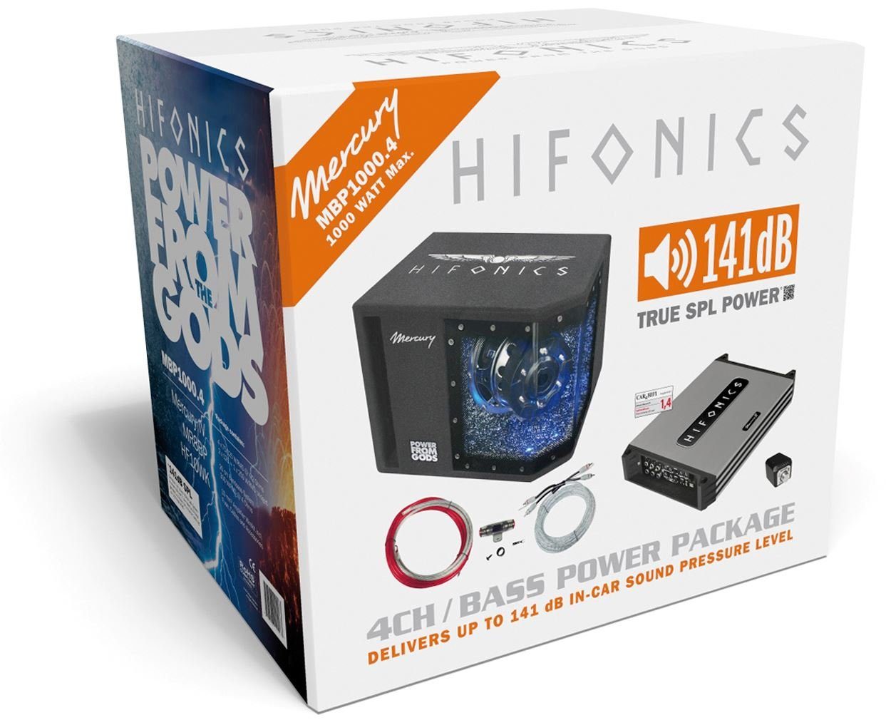 Hifonics MBP-1000.4 BASS POWER PACKAGE Endstufe + Subwoofer + Kabel Auto-Subwoofer