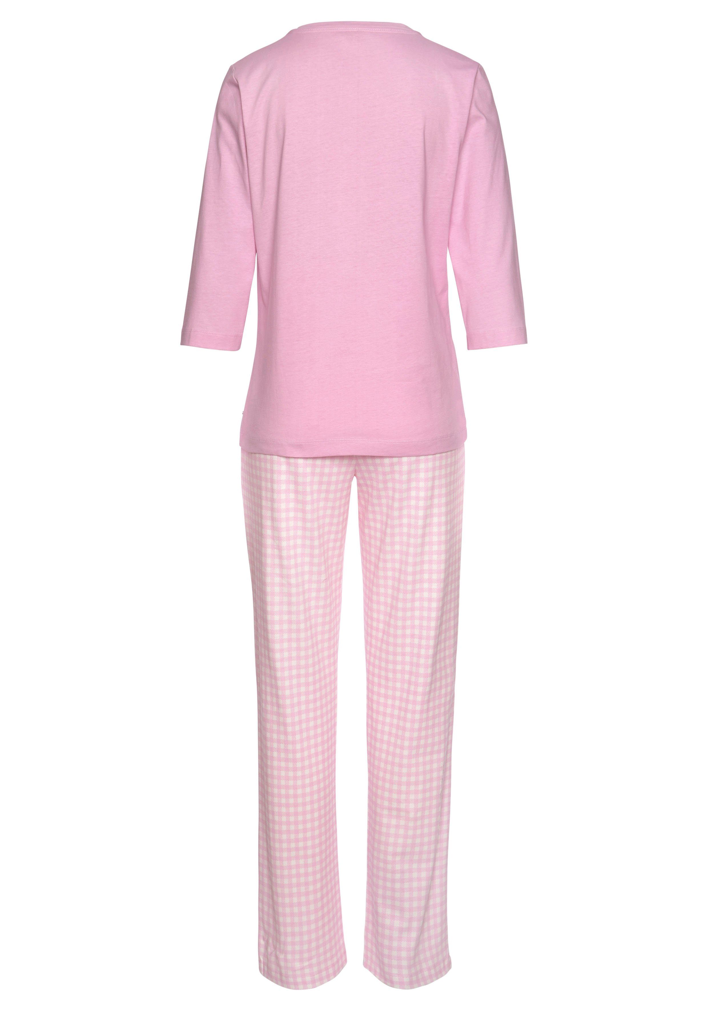 s.Oliver Stück) 1 (2 tlg., rosa-kariert Pyjama