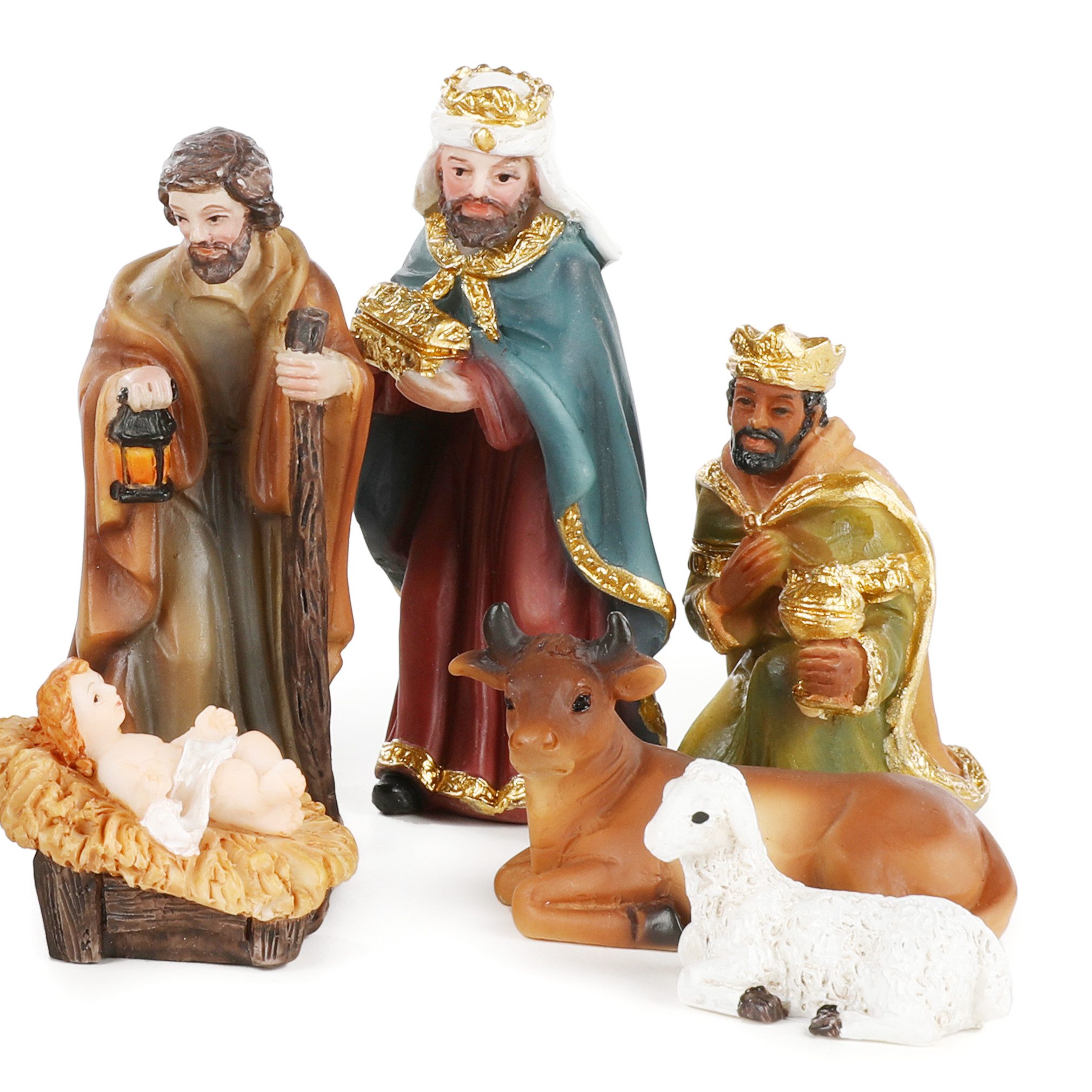 Nordstern Krippenfigur kleine Weihnachtskrippe (11 St), klassisches Design 3- 10 cm