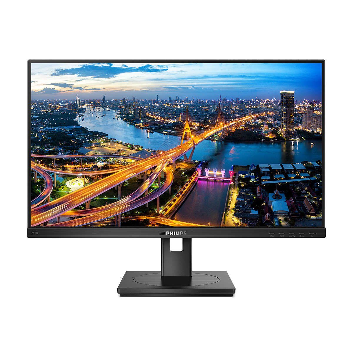 Philips 60,5cm (23,8) 243B1 16:09 HDMI+DP+USB-C IPS TFT-Monitor (1920 x 1080 px, Full HD, 4 ms Reaktionszeit, 75 Hz, IPS, Lautsprecher, HDCP, Kopfhörerbuchse, Pivot, Höhenverstellbar)