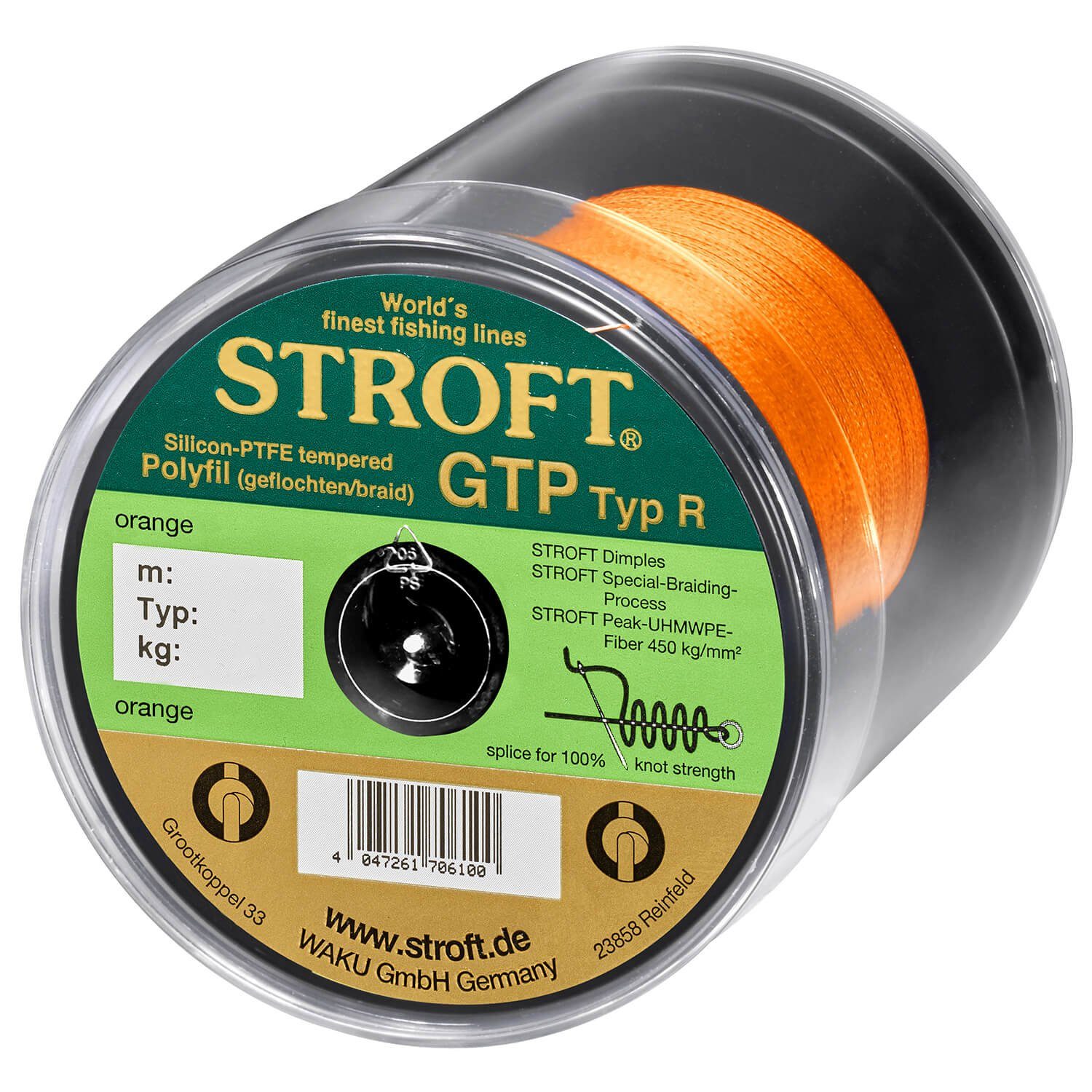 Angelschnur Schnur STROFT GTP Typ R Geflochtene 500m orange