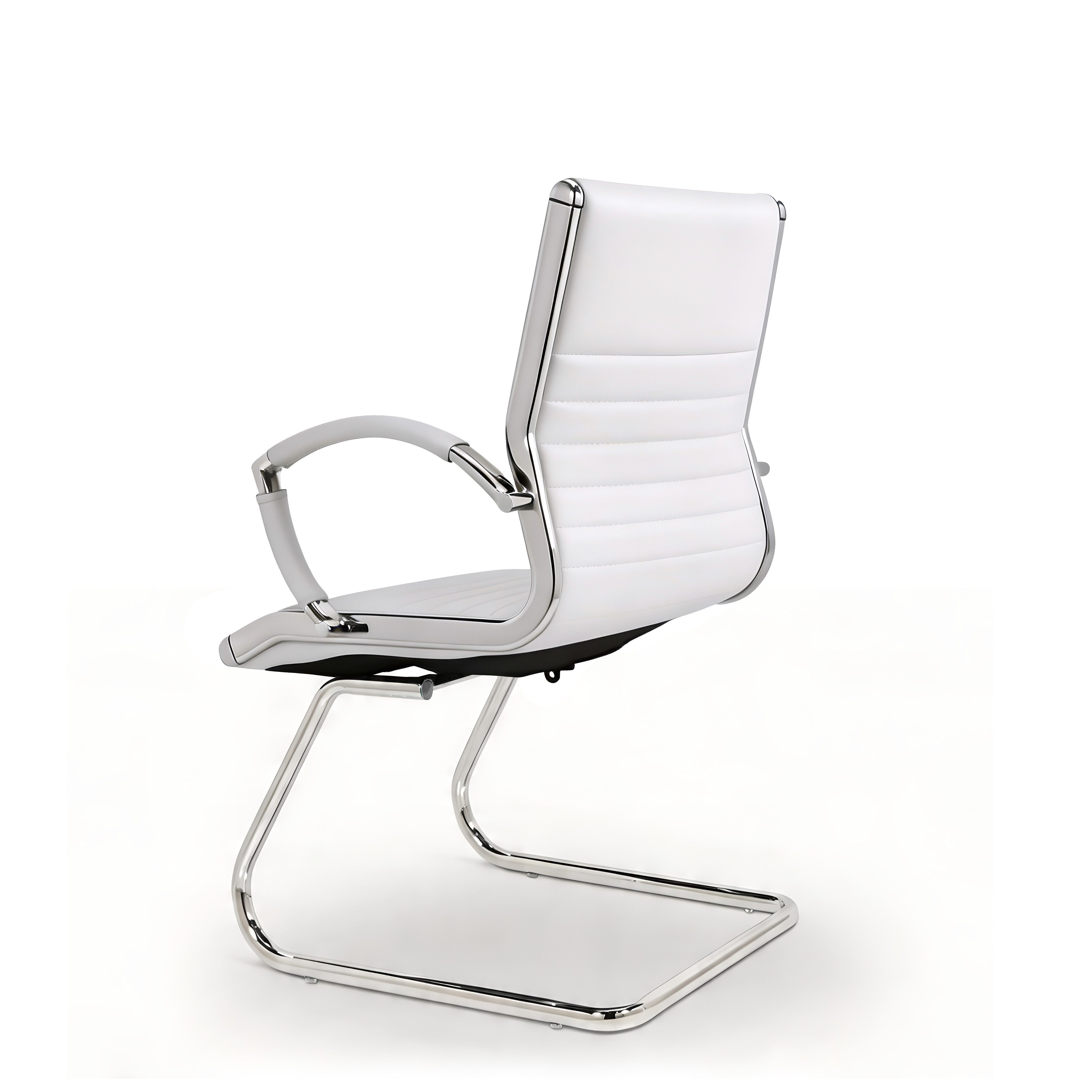 Versee Besucherstuhl VERSEE Montreal Konferenzstuhl Leder, 150kg belastbar, ergonomisch (Freischwinger für Home Office und Büro), mit Lendenstütze, gepolstert, hervoragende Freischwingereigenschaften