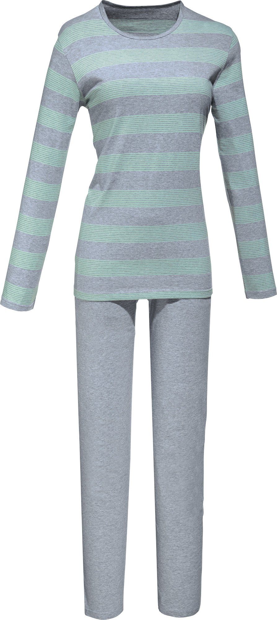 REDBEST Streifen Pyjama Single-Jersey Damen-Schlafanzug