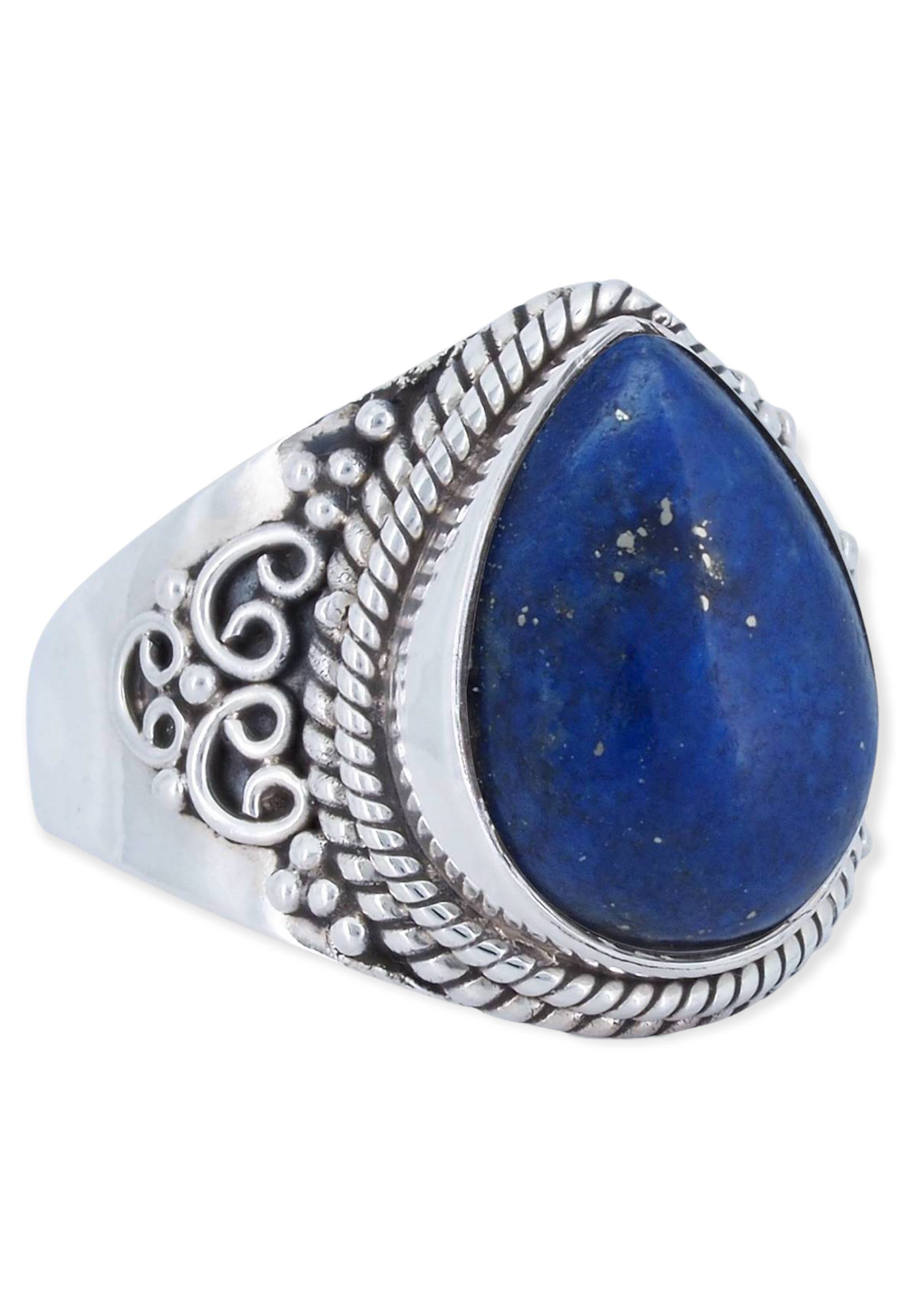 mantraroma Silberring 925er Silber mit Lapis Lazuli