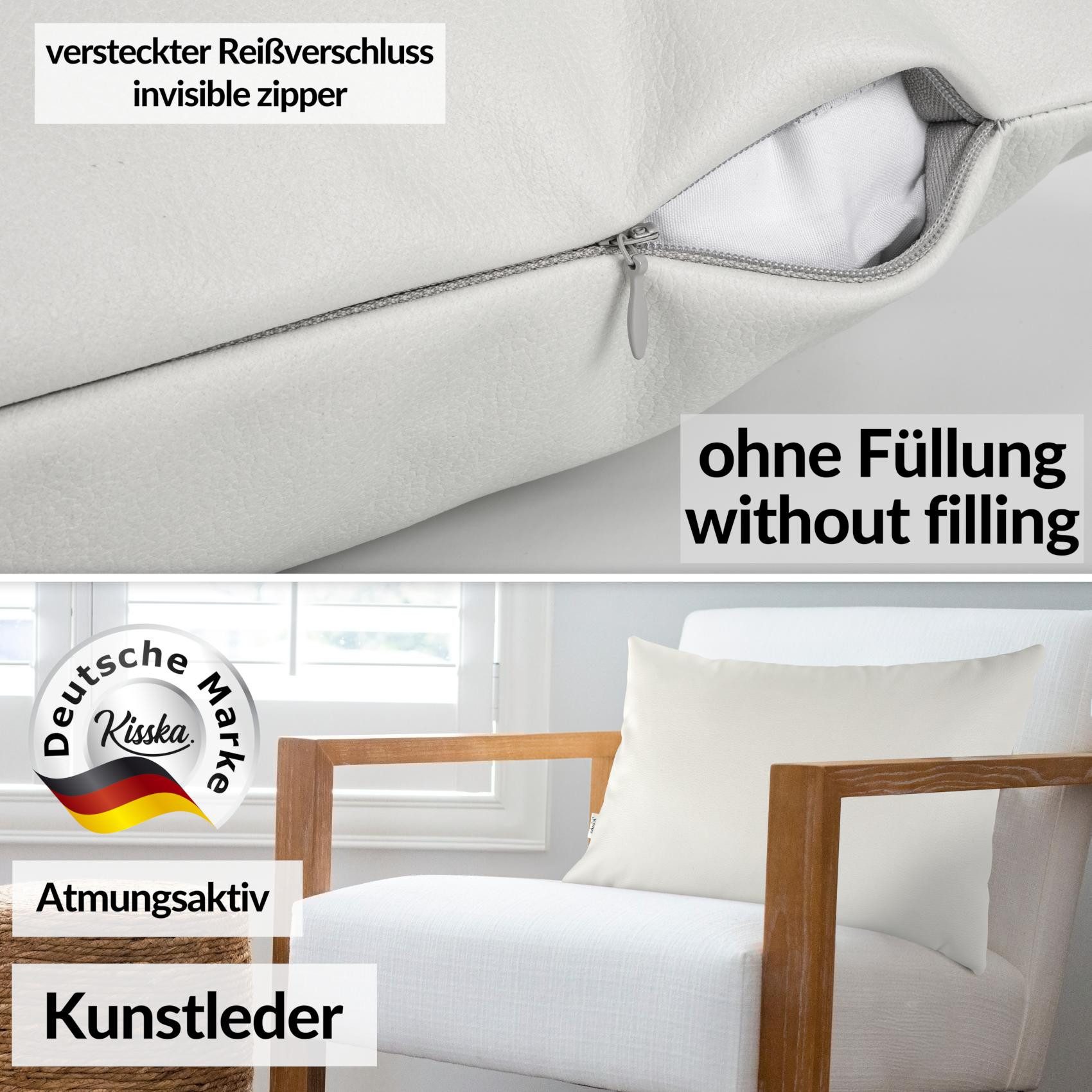 Kisska Dekokissen Kissenhülle KUMO atmungsaktive Kunstleder Kissenbezug Zie günstig online kaufen