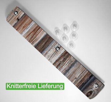 Sonnenschutz Alte Holzwand - Holzplanken in grau und braun, Wallario, blickdicht, mit Saugnäpfen, wiederablösbar und wiederverwendbar