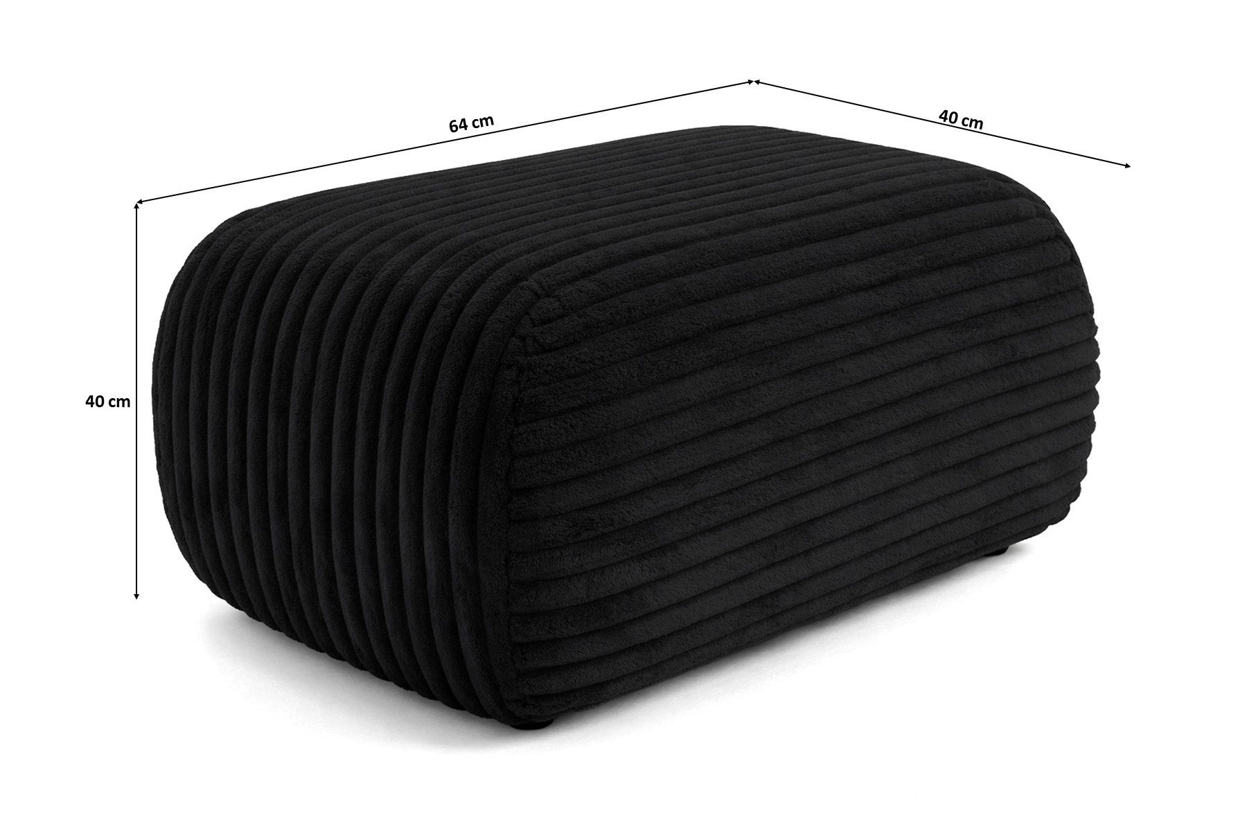 Kaiser Möbel Pouf Sitzpouf für Wohnzimmer, Cordstoff Tilia, BIS, zusätzliche Sitzgelegenheit Fußhocker zum Sofa oder Ecksofa