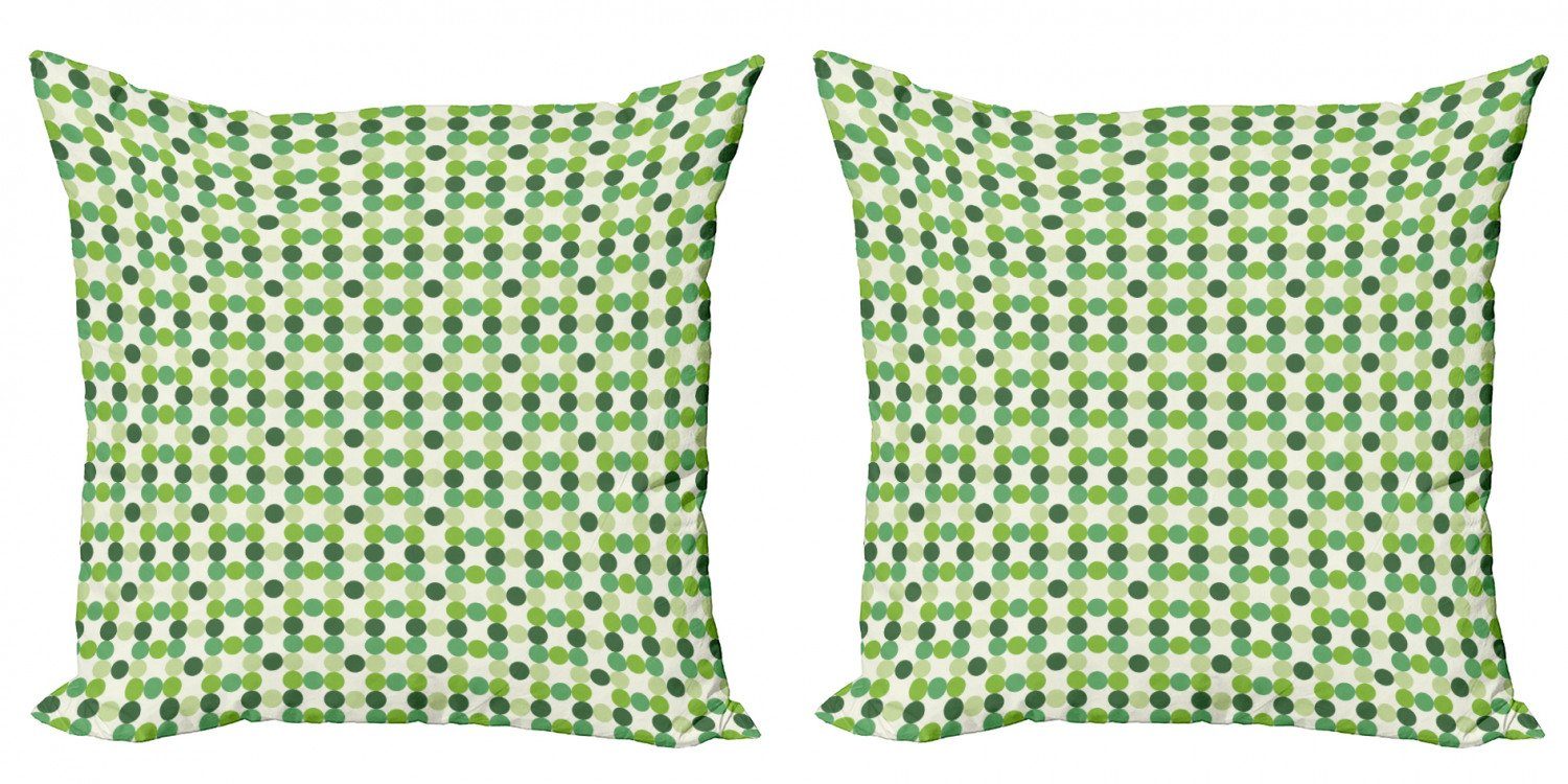 Kissenbezüge Modern Accent Doppelseitiger Digitaldruck, Abakuhaus (2 Stück), Grün Kreise verschiedenen Töne